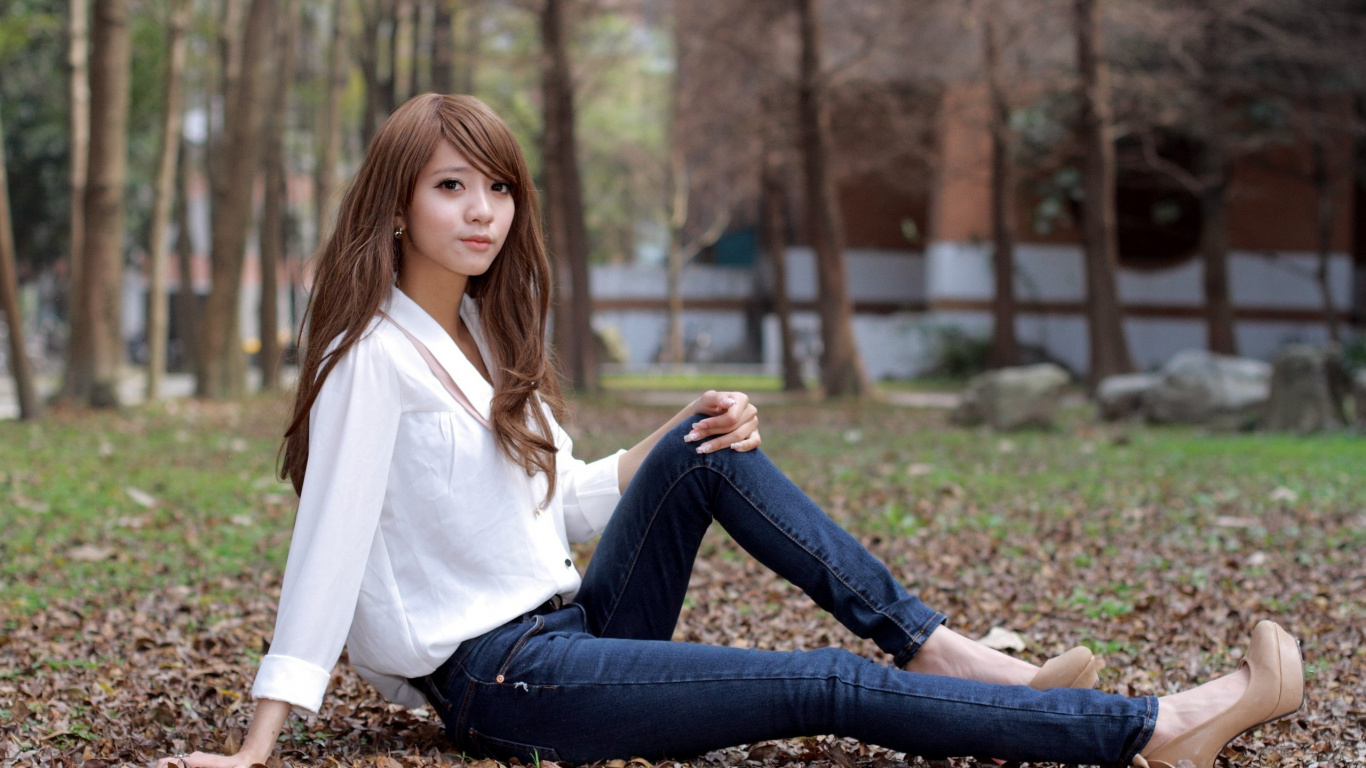 Sesión, Belleza, el Pelo Largo, Coreano, Pierna. Wallpaper in 1366x768 Resolution