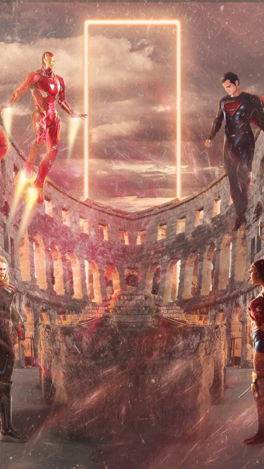 蝙蝠侠, Marvel, Dc漫画, 绿巨人, Thanos 壁纸 1080x1920 允许