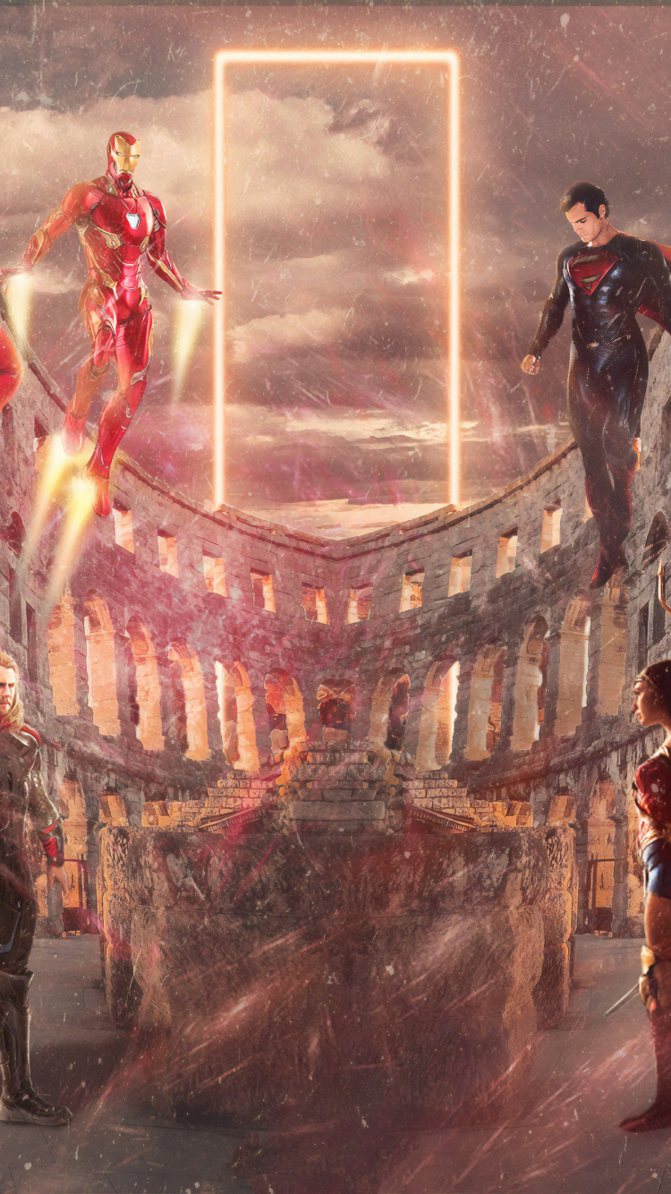 蝙蝠侠, Marvel, Dc漫画, 绿巨人, Thanos 壁纸 750x1334 允许