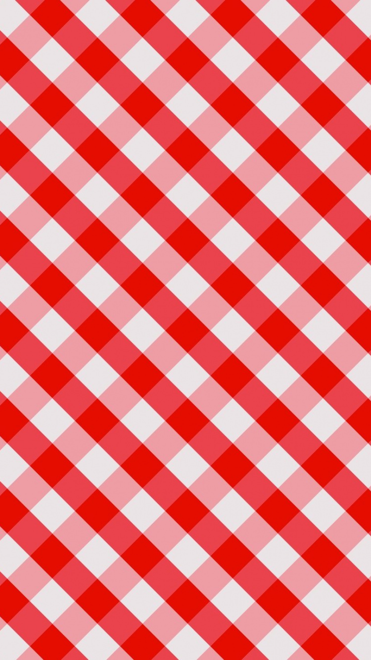 Red and White Checkered Textile. Wallpaper in 750x1334 Resolution