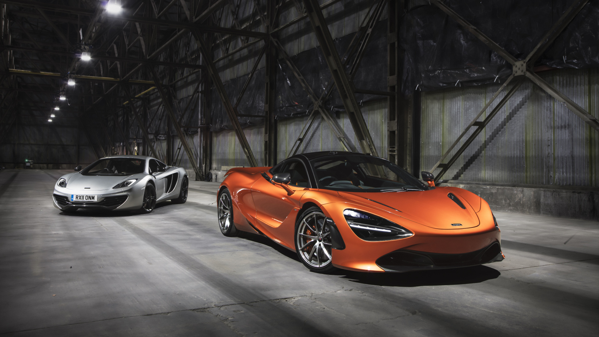 Orange Lamborghini Aventador in a Tunnel. Wallpaper in 1920x1080 Resolution