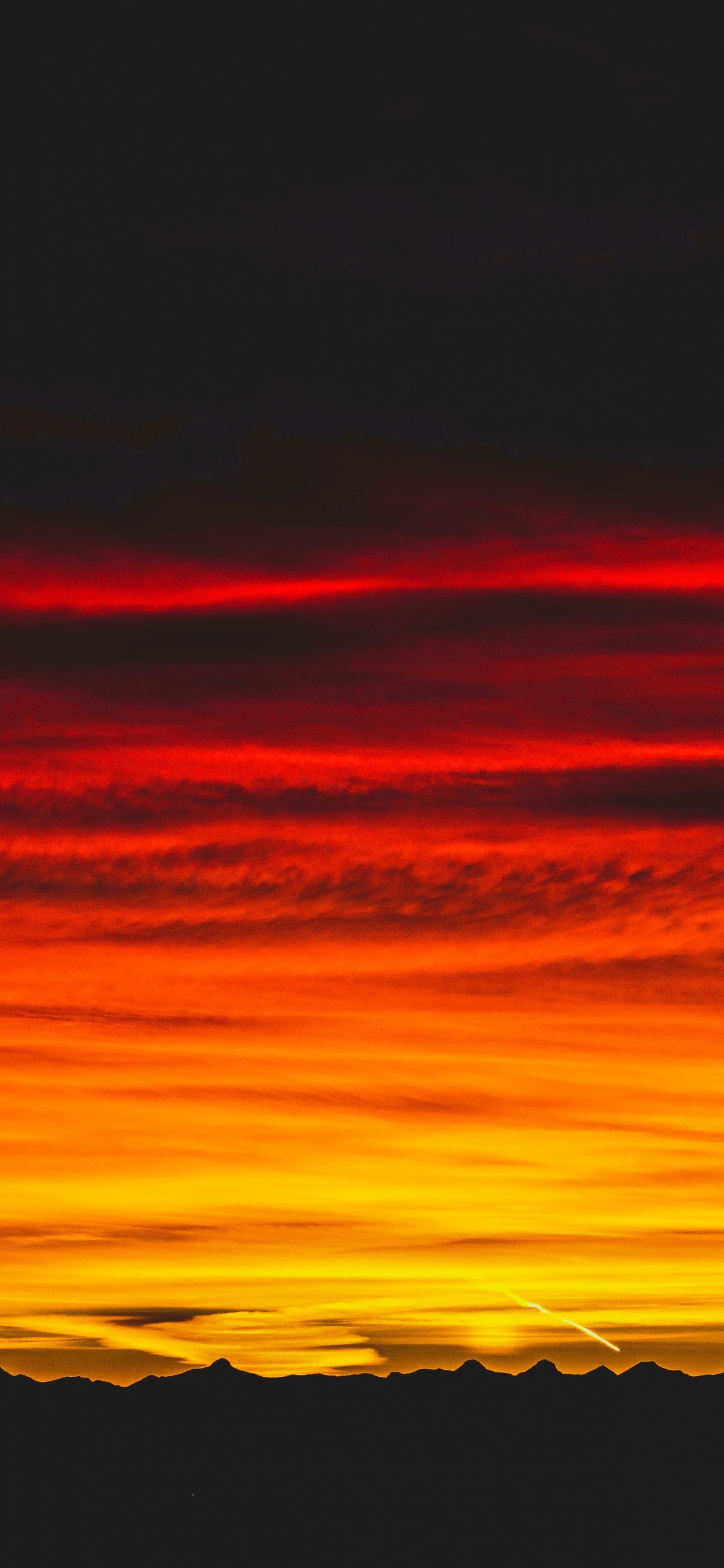 Puesta, Afterglow, Rojo, Naranja, Ambiente. Wallpaper in 1125x2436 Resolution