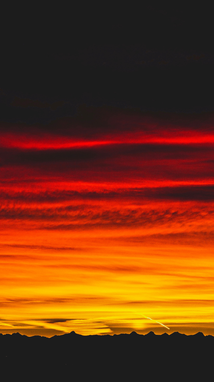 Sonnenuntergang, Afterglow, Horizont, Sonnenaufgang, Orange. Wallpaper in 750x1334 Resolution