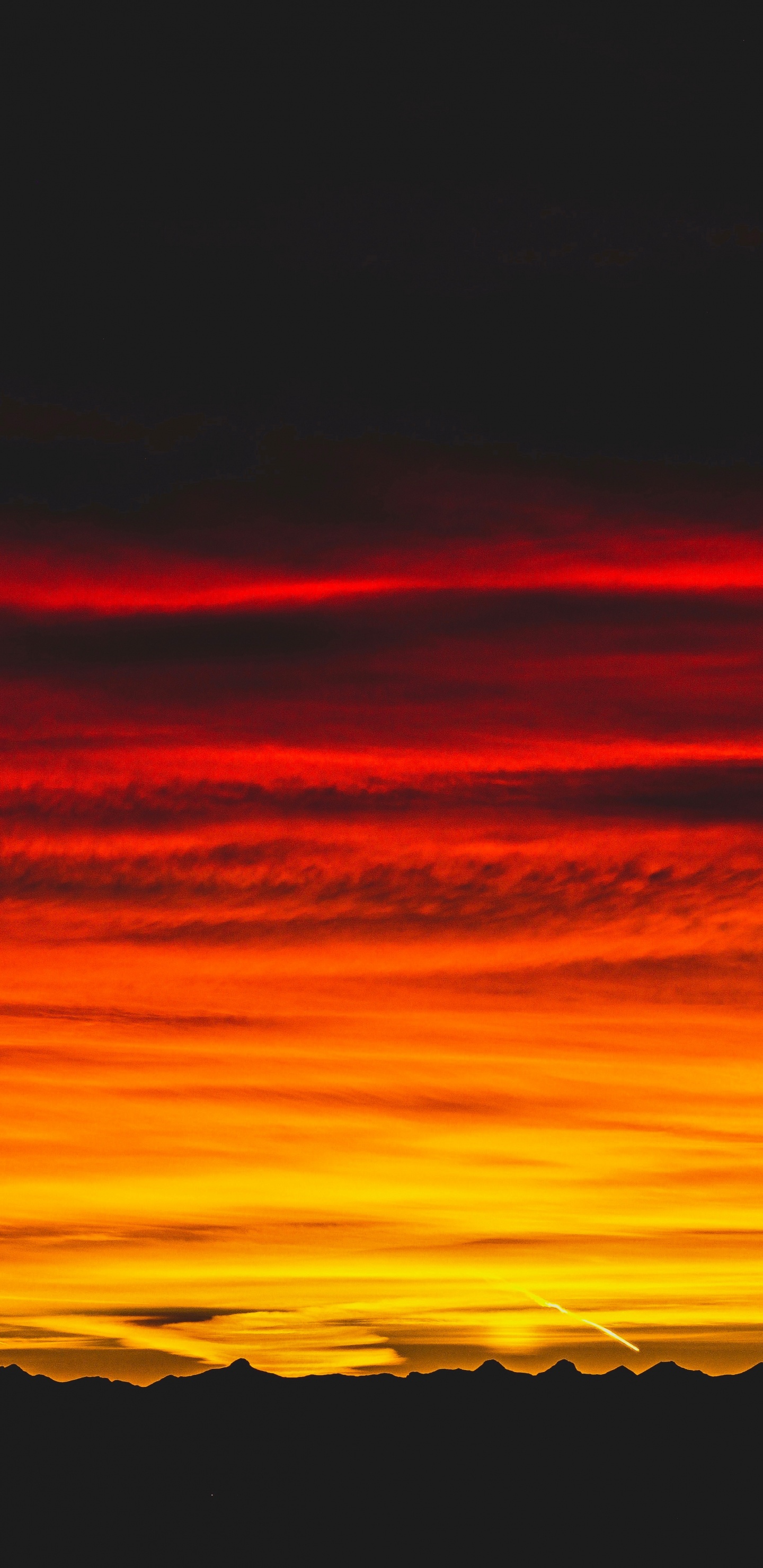 Sunset, Afterglow, Horizon, Red, Sunrise. Wallpaper in 1440x2960 Resolution