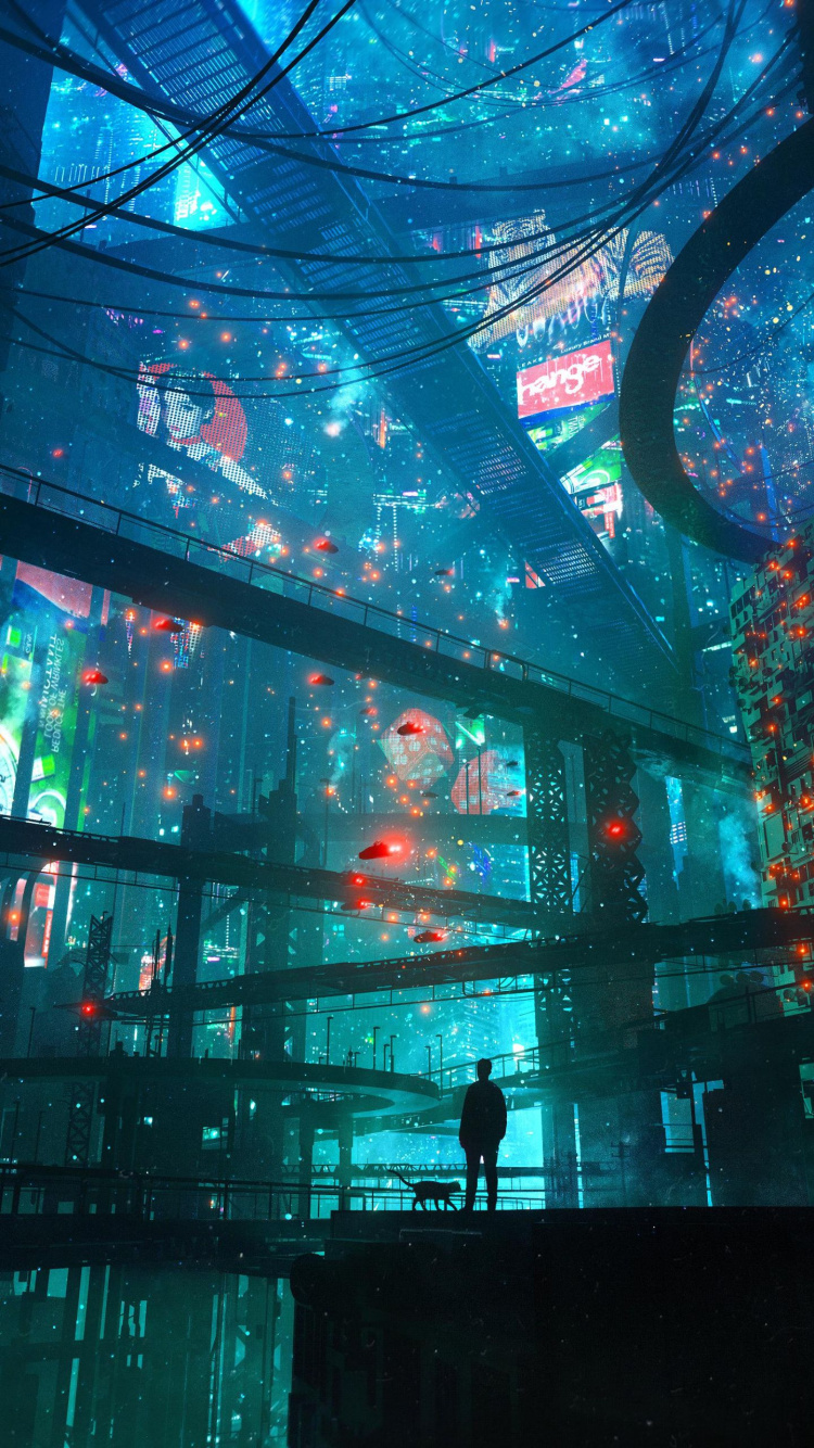 Art, L'art Numérique, Cyberpunk, Concept Art, Artiste Visuel. Wallpaper in 750x1334 Resolution