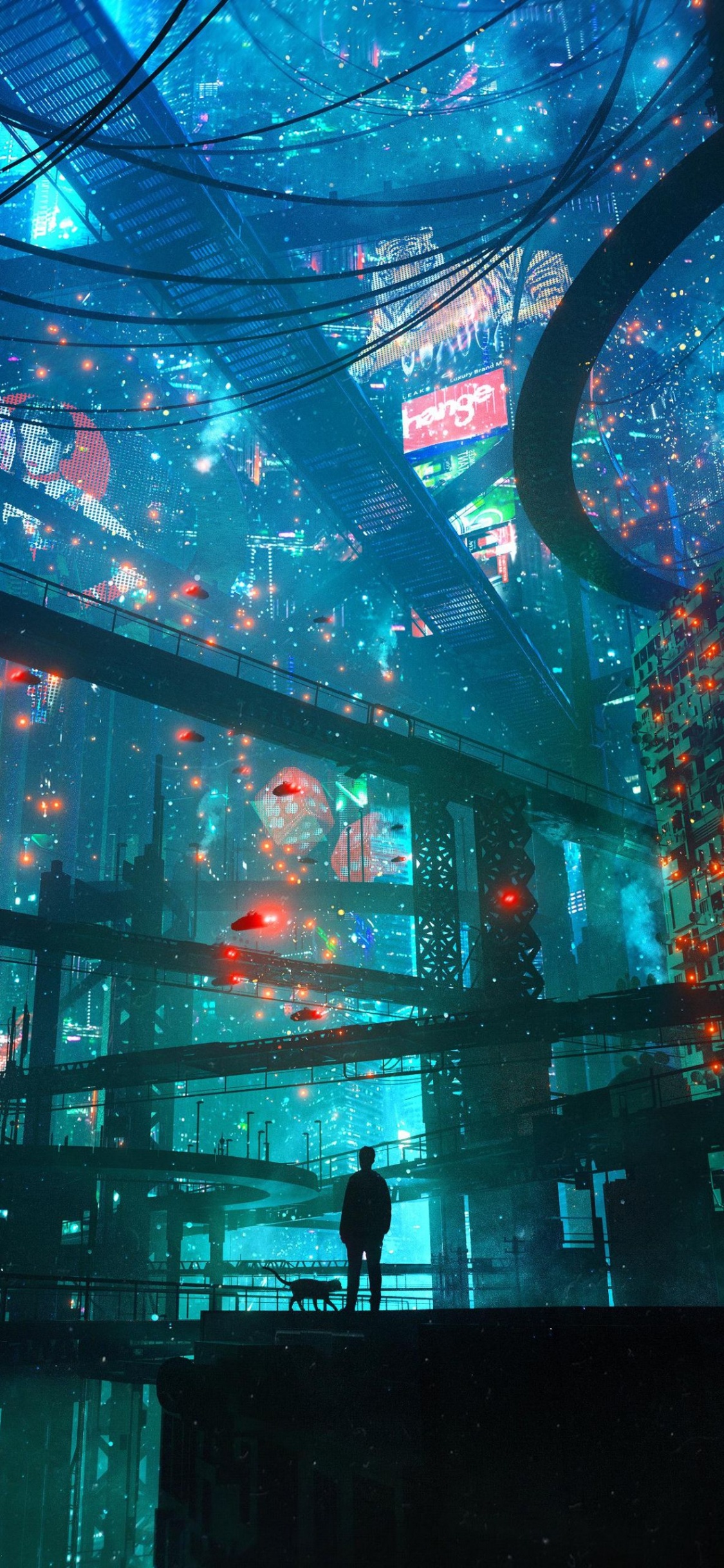 Cyberpunk-Kunst Dangiuz, Kunst, Digitale Kunst, Cyberpunk, Anime-Kunst. Wallpaper in 1125x2436 Resolution