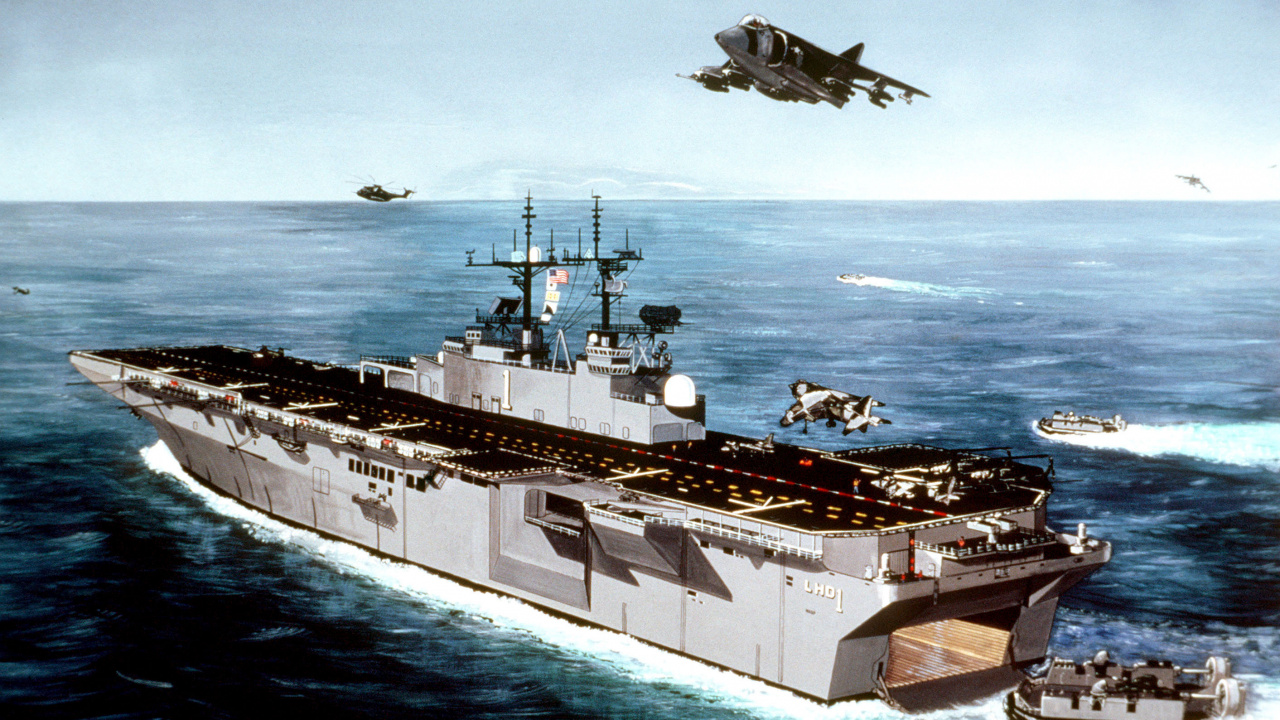 Amphibious Assault Ship, Ship, Aircraft Carrier, Naval Ship, Warship. Wallpaper in 1280x720 Resolution