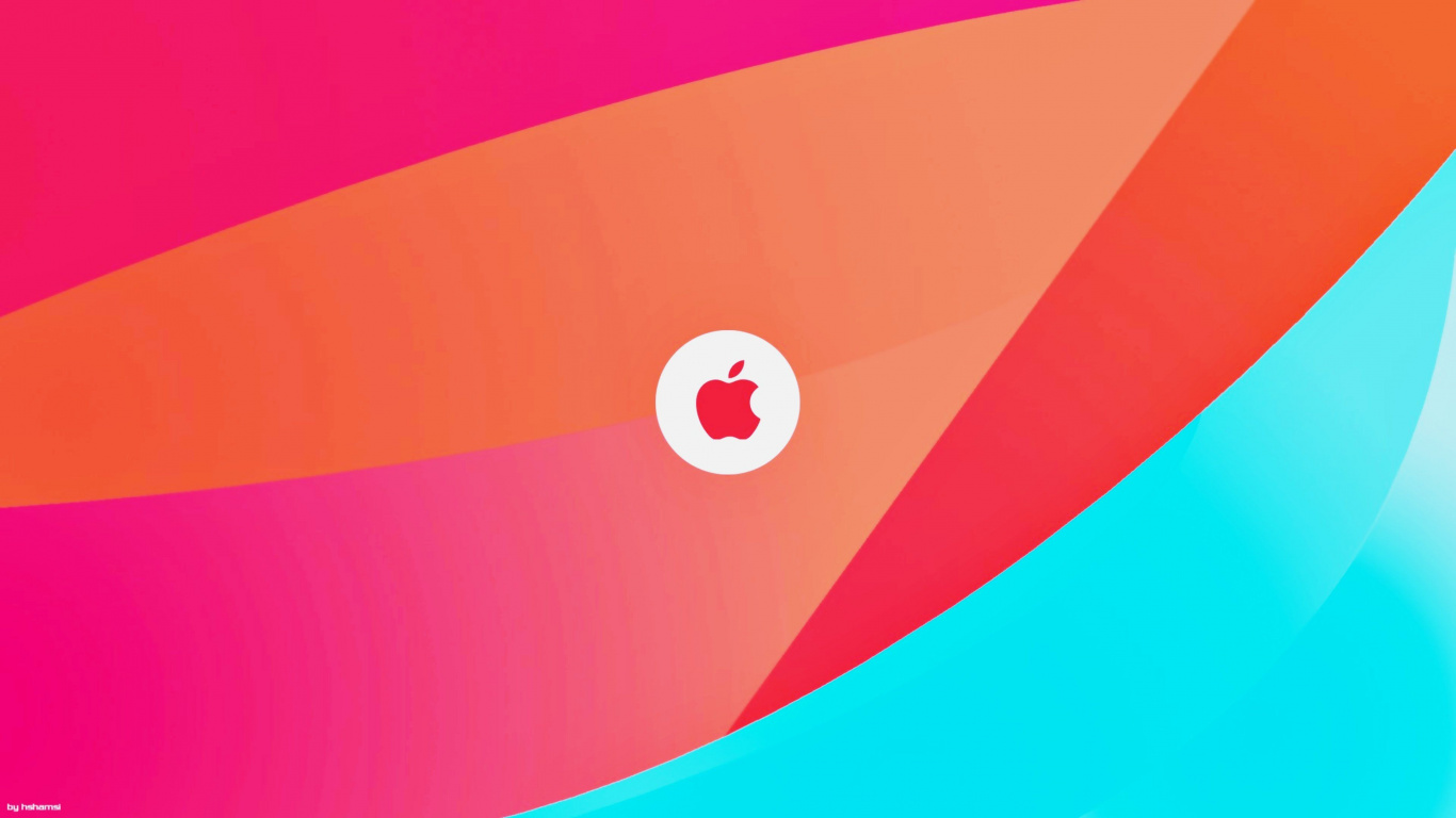 MacBook, Red, Orange, Pink, Graphisme. Wallpaper in 1366x768 Resolution