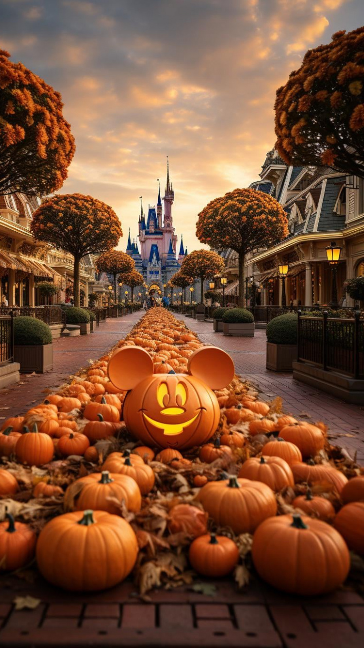 Halloween, Walt Disney World Resort, The Walt Disney Company, Cloud, Daytime. Wallpaper in 750x1334 Resolution
