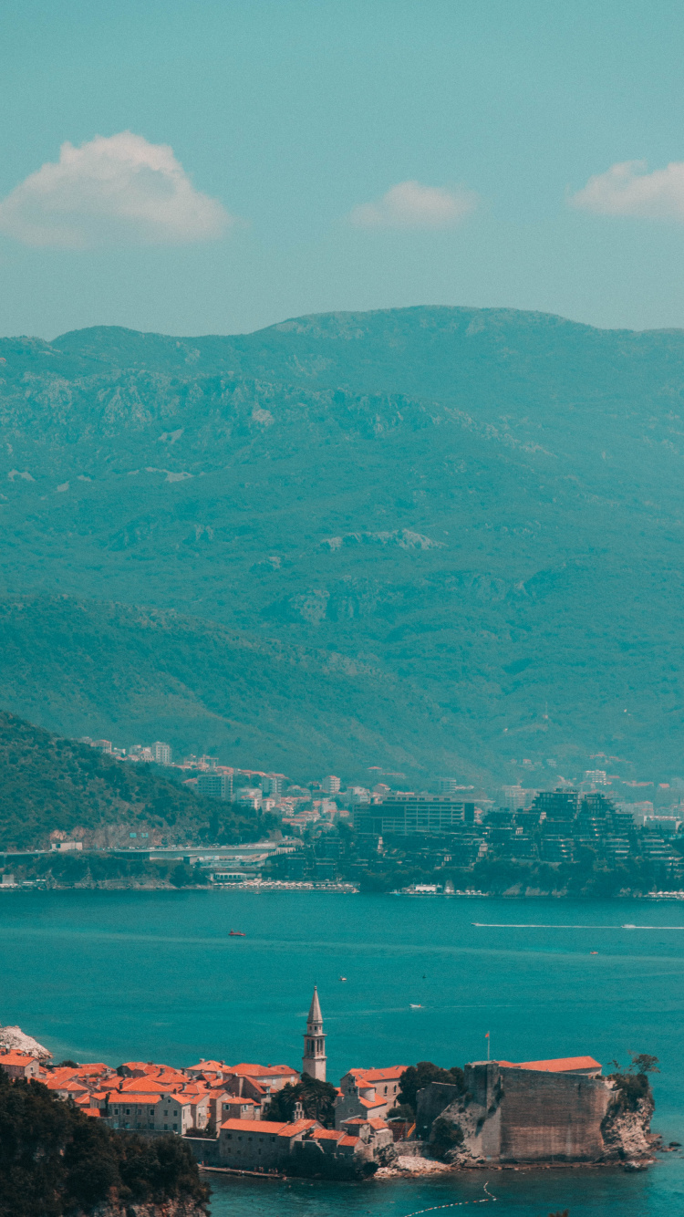 绿色的, 天空, 岬, 海岸, 大海 壁纸 750x1334 允许