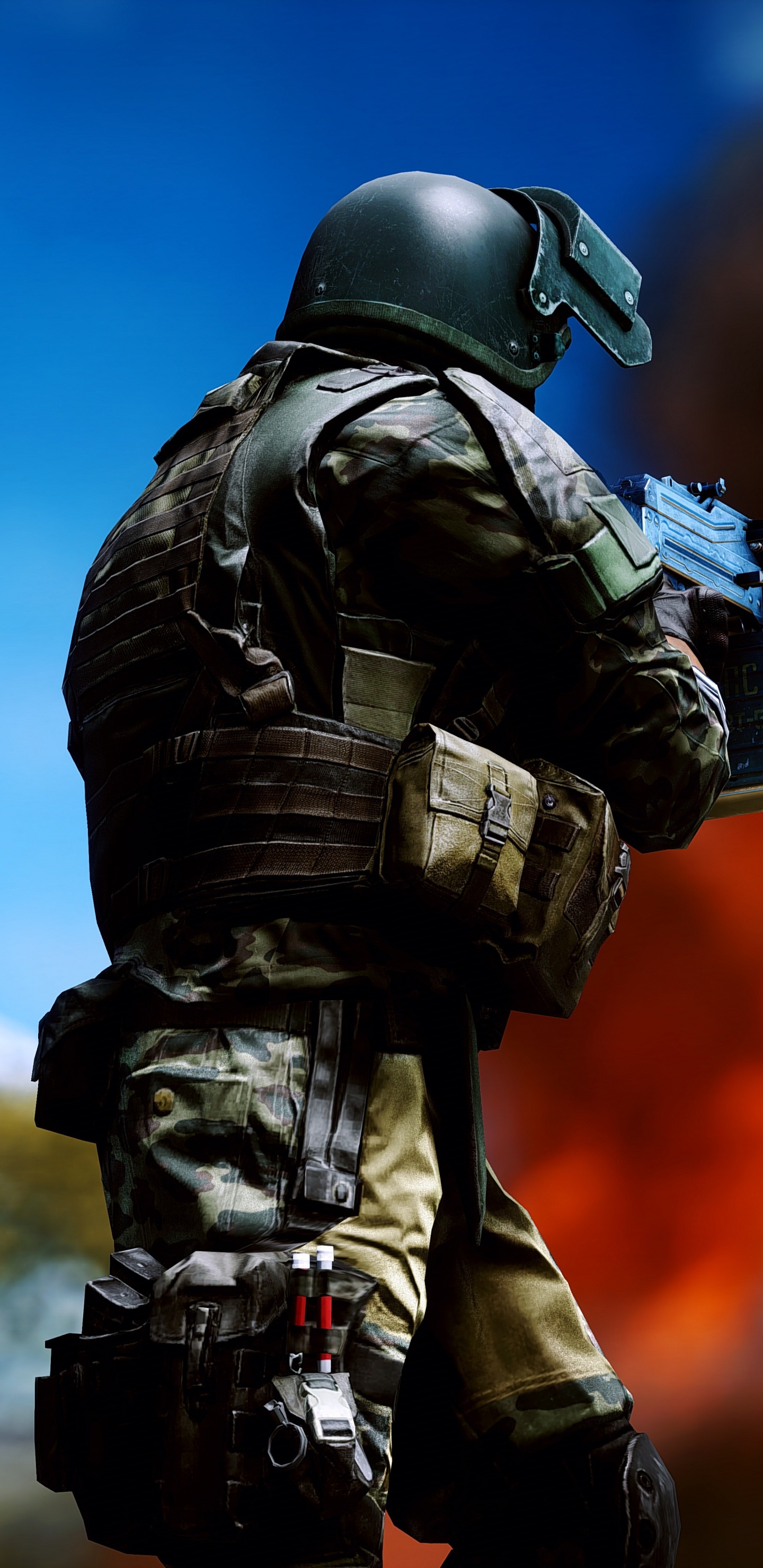 Soldier, Extreme Sport, Video Games, Stunt Performer, Battlefield Hardline. Wallpaper in 1440x2960 Resolution