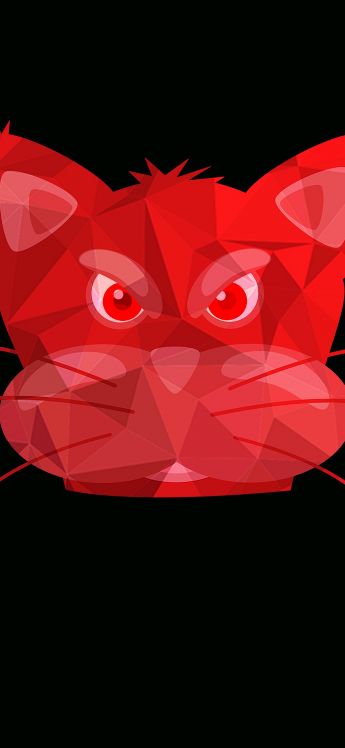 Dragón Rojo Con Fondo Negro. Wallpaper in 1125x2436 Resolution