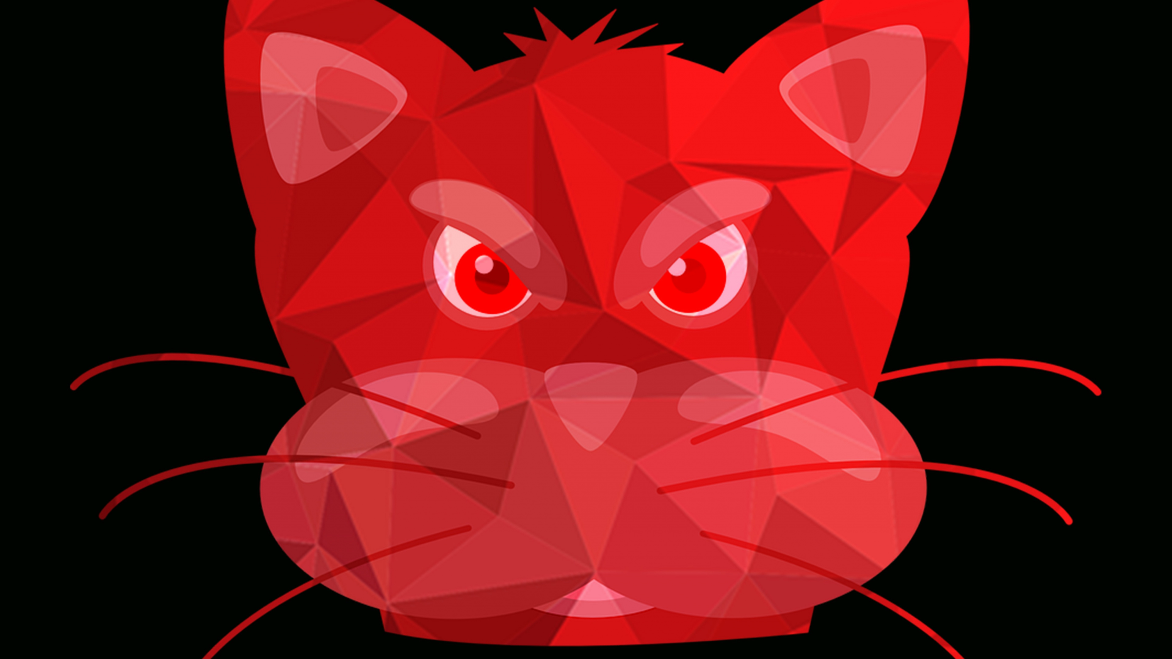 粉红色的猫, 艺术, 红色的, 粉红色, 胡须 壁纸 3840x2160 允许