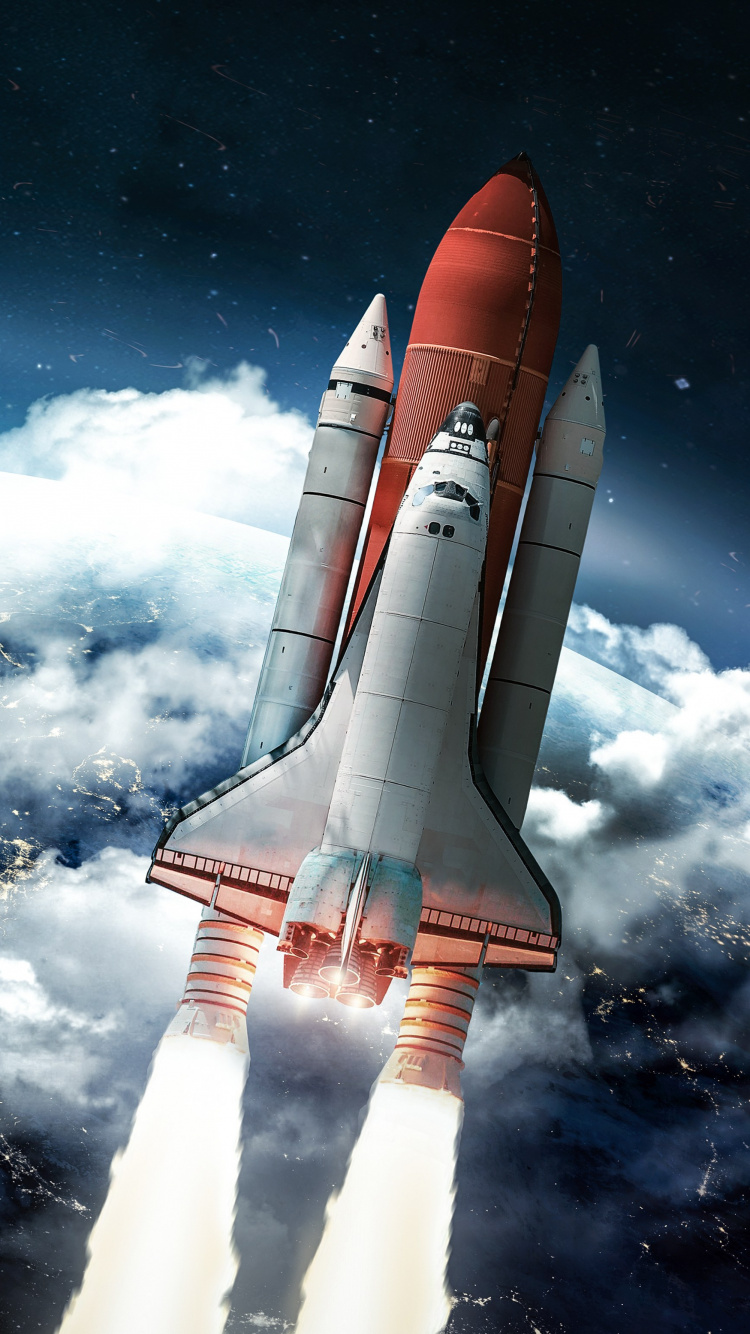 Espace, Fusée, Starship, Vaisseau, Fusée Spatiale. Wallpaper in 750x1334 Resolution