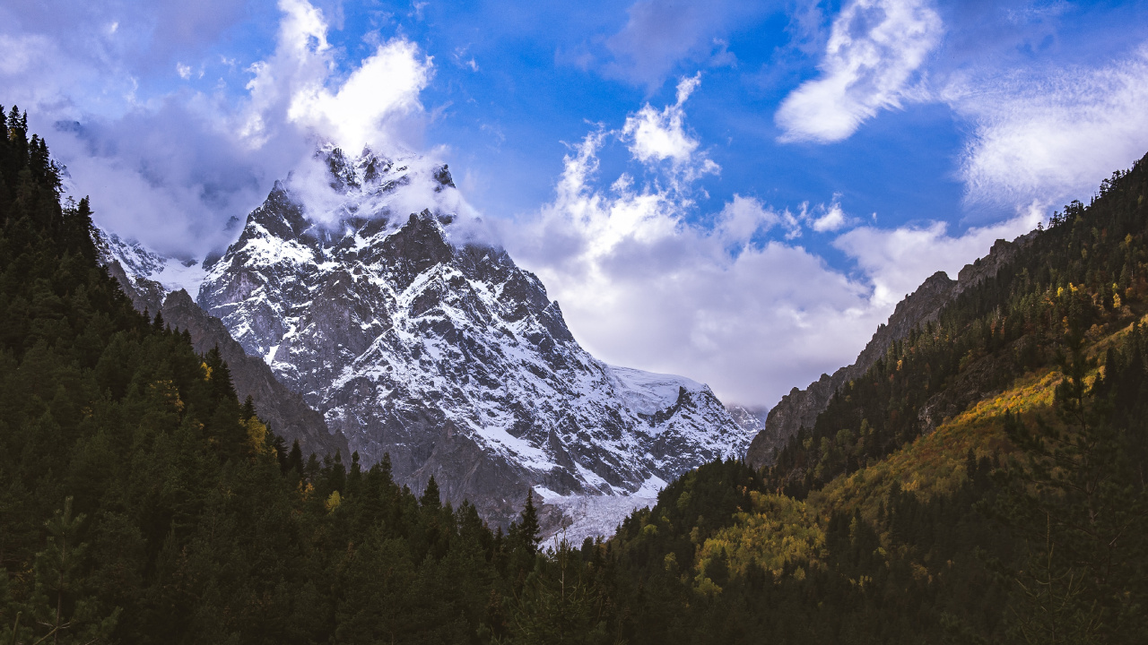 Mountain, Mount Scenery, Mountain Range, Tree, Mountainous Landforms. Wallpaper in 1280x720 Resolution