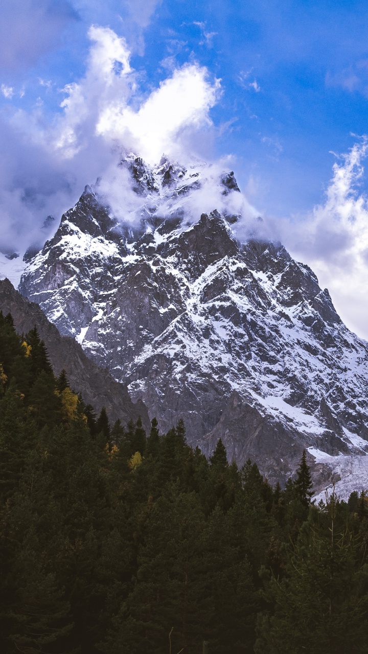 Mountain, Mount Scenery, Mountain Range, Tree, Mountainous Landforms. Wallpaper in 720x1280 Resolution