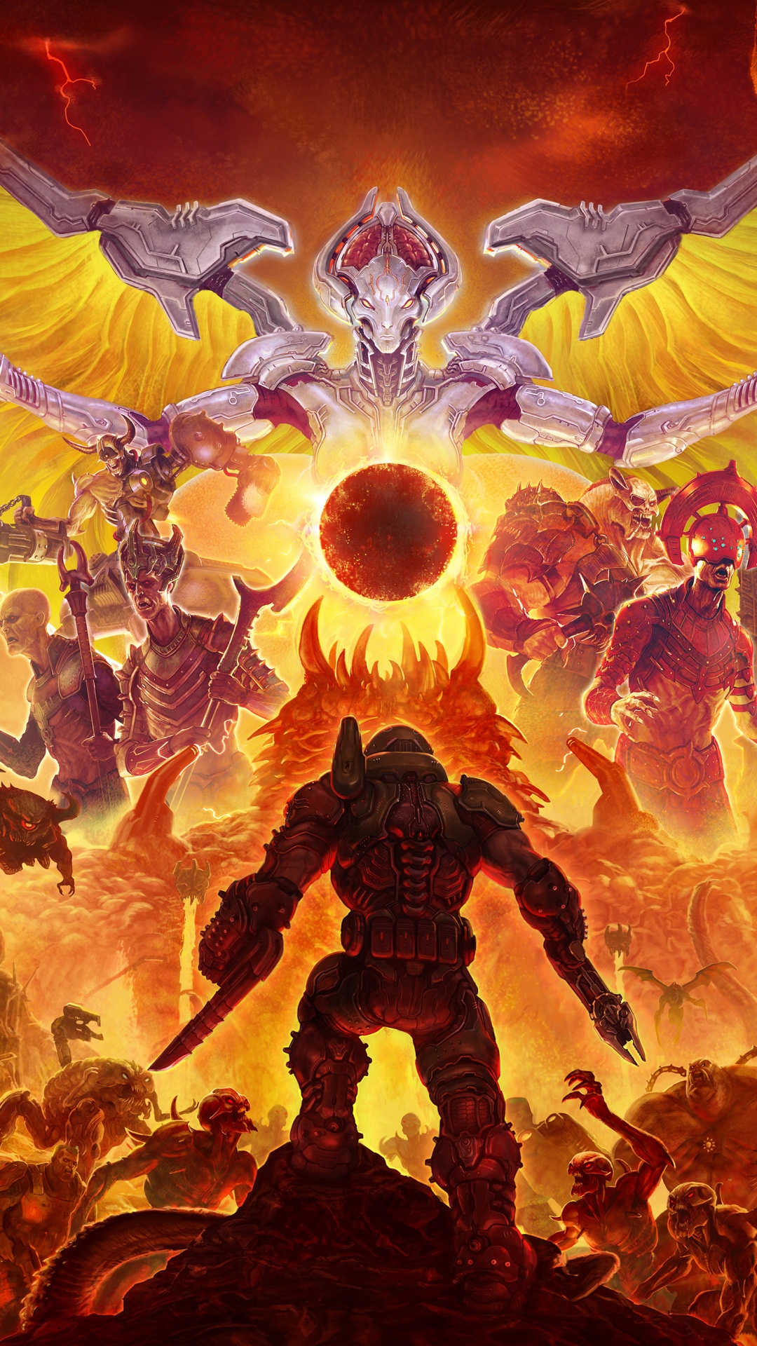 Ewiges Schicksal, Doom, Bethesda Softworks, Dämonen, Kunst. Wallpaper in 1080x1920 Resolution