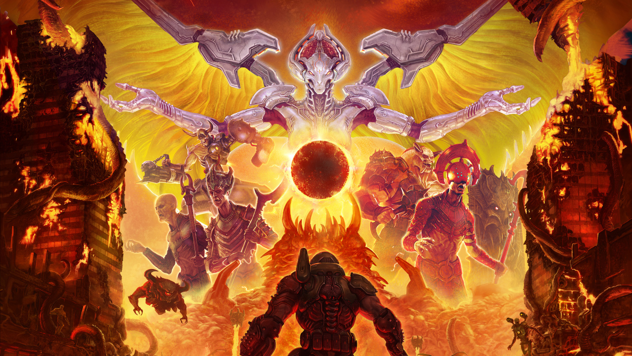 Doom Eternal, Doom, Bethesda Softworks, Demon, Art. Wallpaper in 1280x720 Resolution