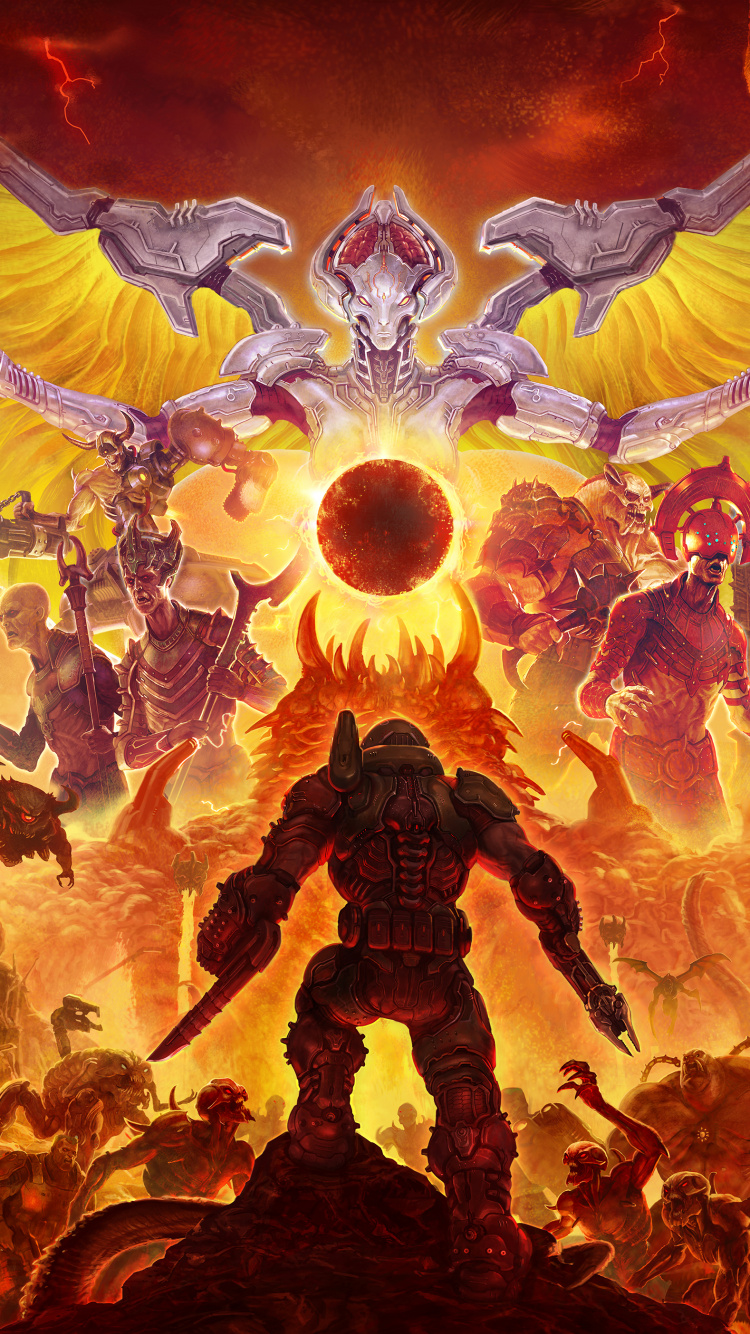 Doom Eternal, Doom, Bethesda Softworks, Demon, Art. Wallpaper in 750x1334 Resolution