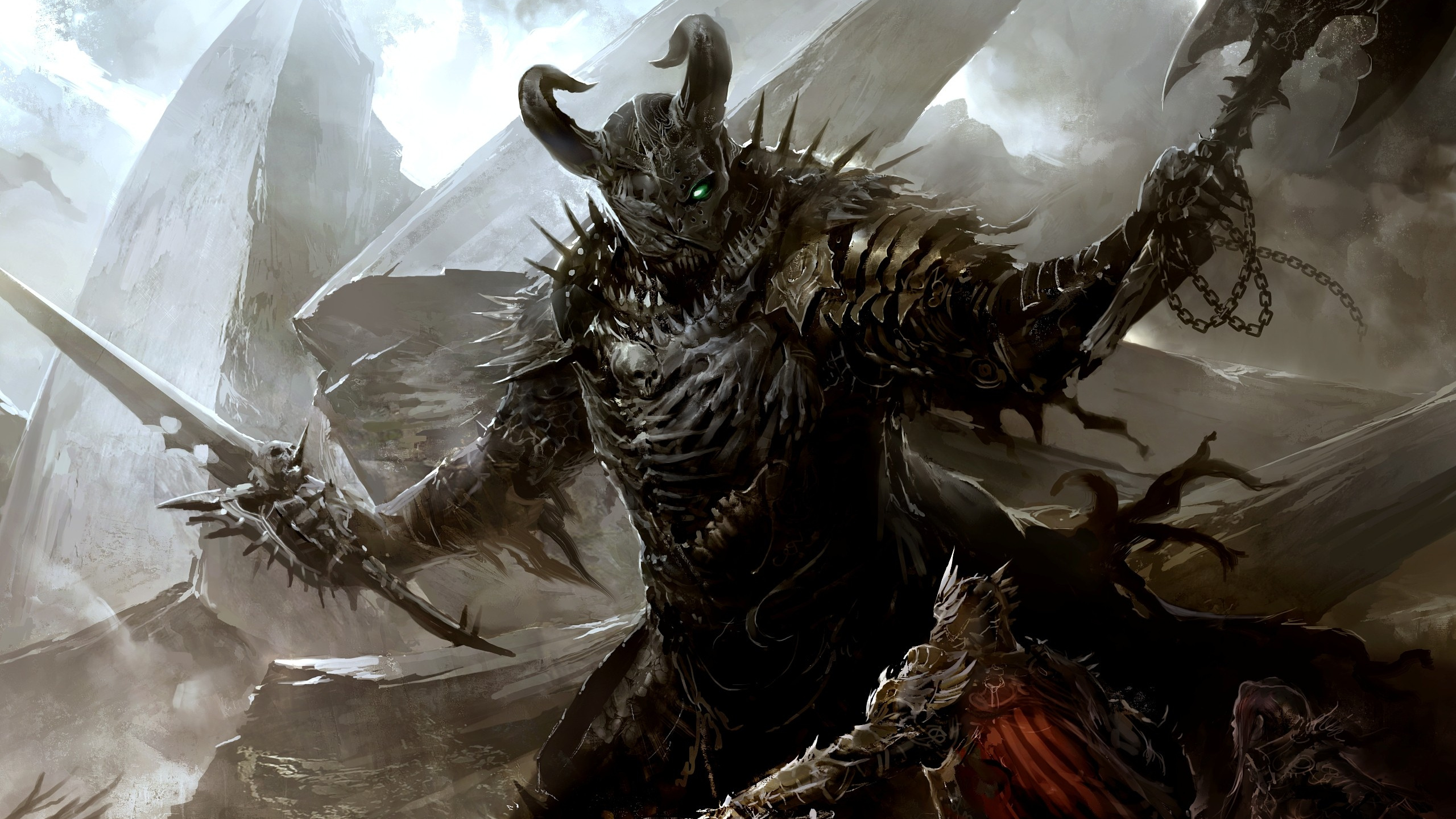 Guild Wars 2 Corazón de Espinas, Demonio, Dragón, la Mitología, Pintor. Wallpaper in 2560x1440 Resolution