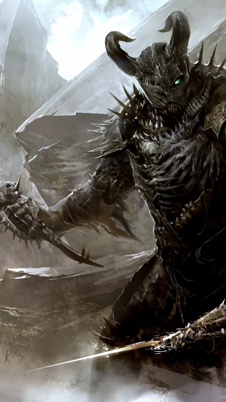 Guild Wars 2 Corazón de Espinas, Demonio, Dragón, la Mitología, Pintor. Wallpaper in 720x1280 Resolution