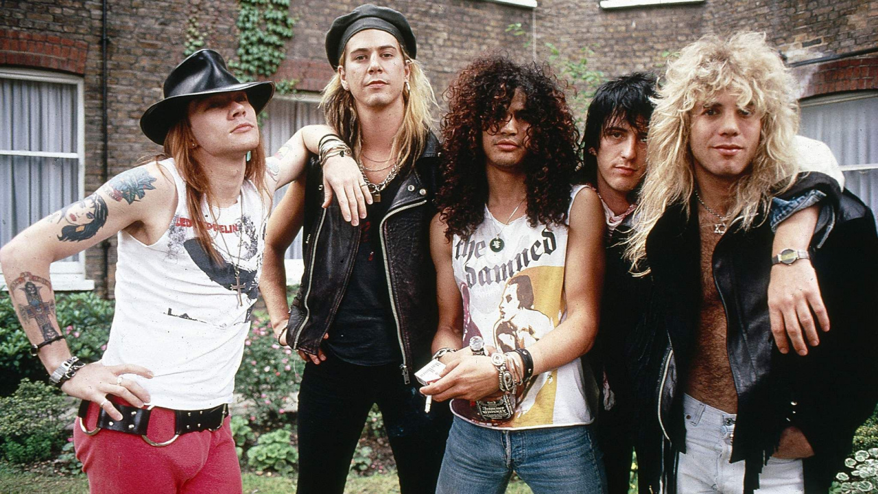 Axl Rose, Schrägstrich, Duff McKagan, Izzy Stradlin, Guns N Roses. Wallpaper in 1280x720 Resolution