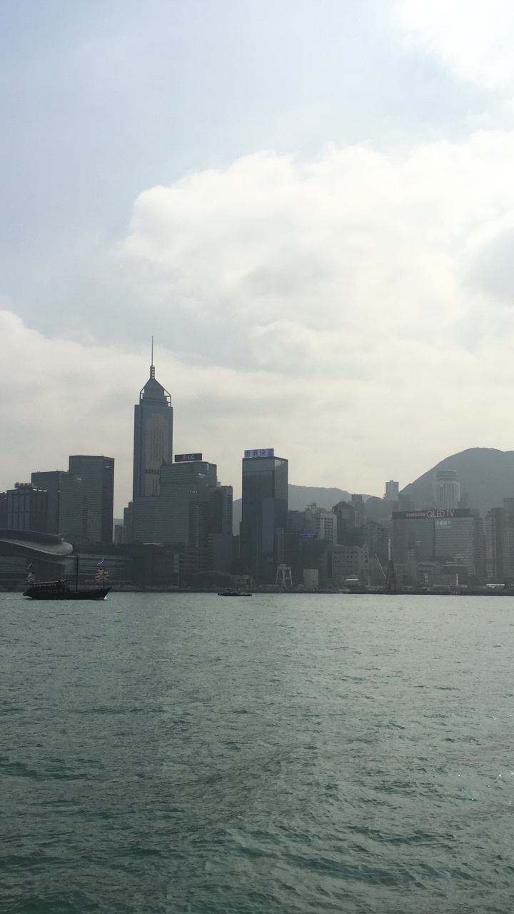 Skyline, Water, Skyscraper, Ferry, Daytime. Wallpaper in 720x1280 Resolution