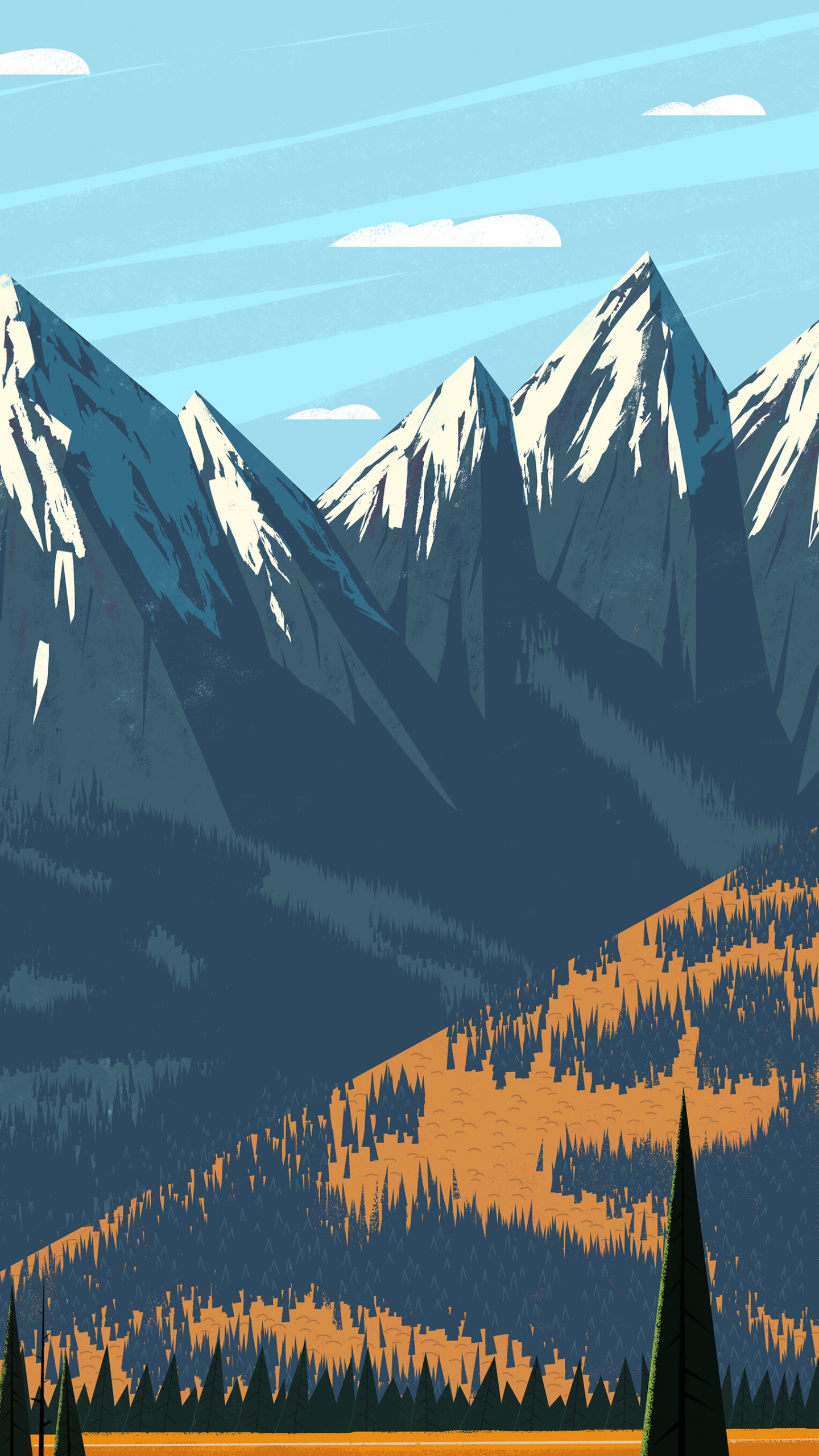 Snow Covered Mountain During Daytime. Wallpaper in 1440x2560 Resolution