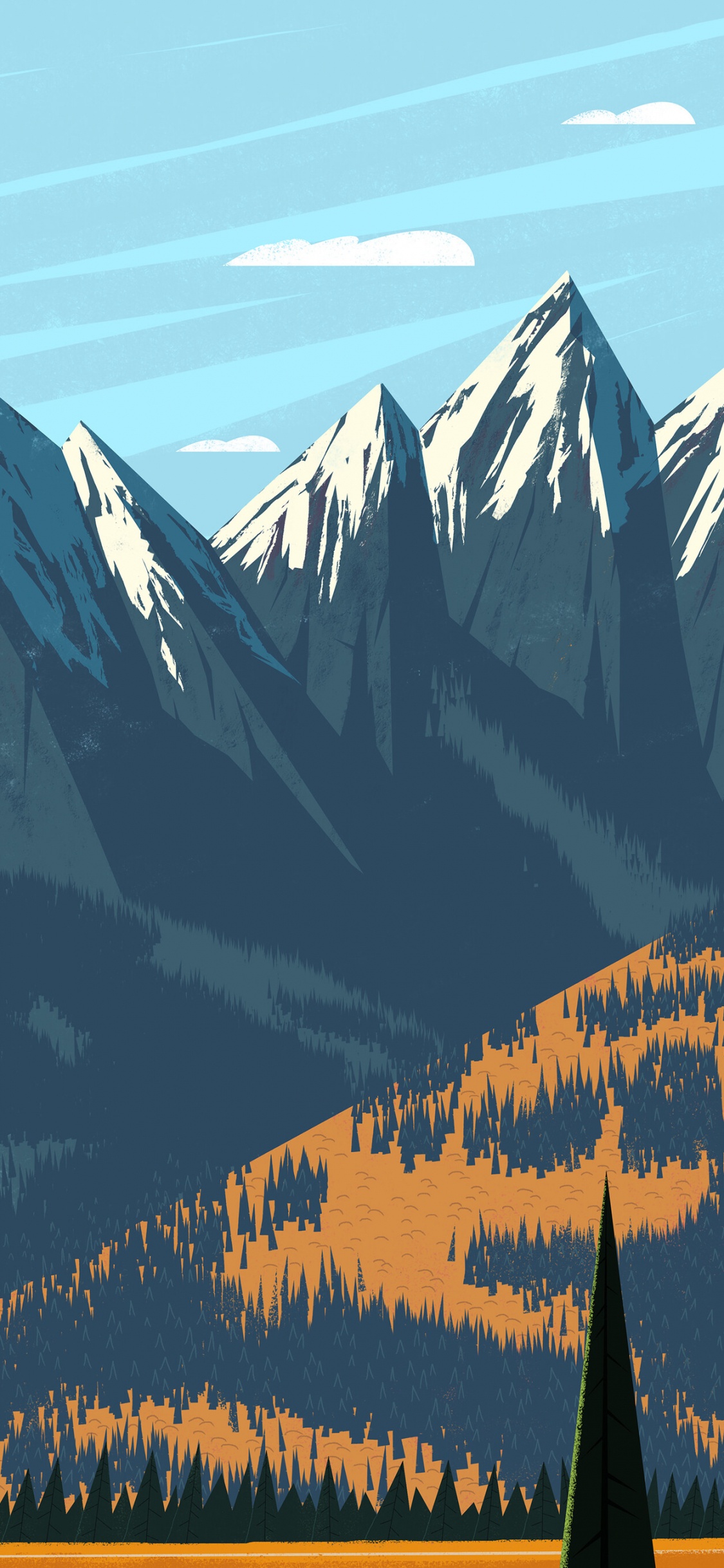 Schneebedeckter Berg Tagsüber. Wallpaper in 1125x2436 Resolution