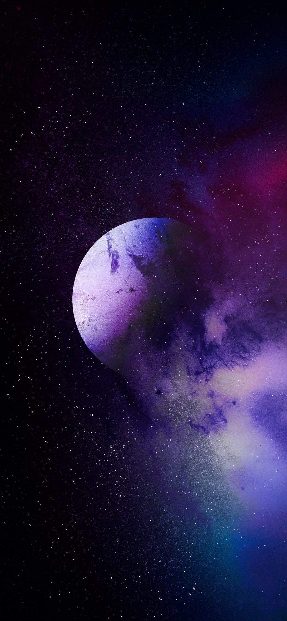 苹果, 气氛, 紫色的, 明星, 紫罗兰色 壁纸 1125x2436 允许