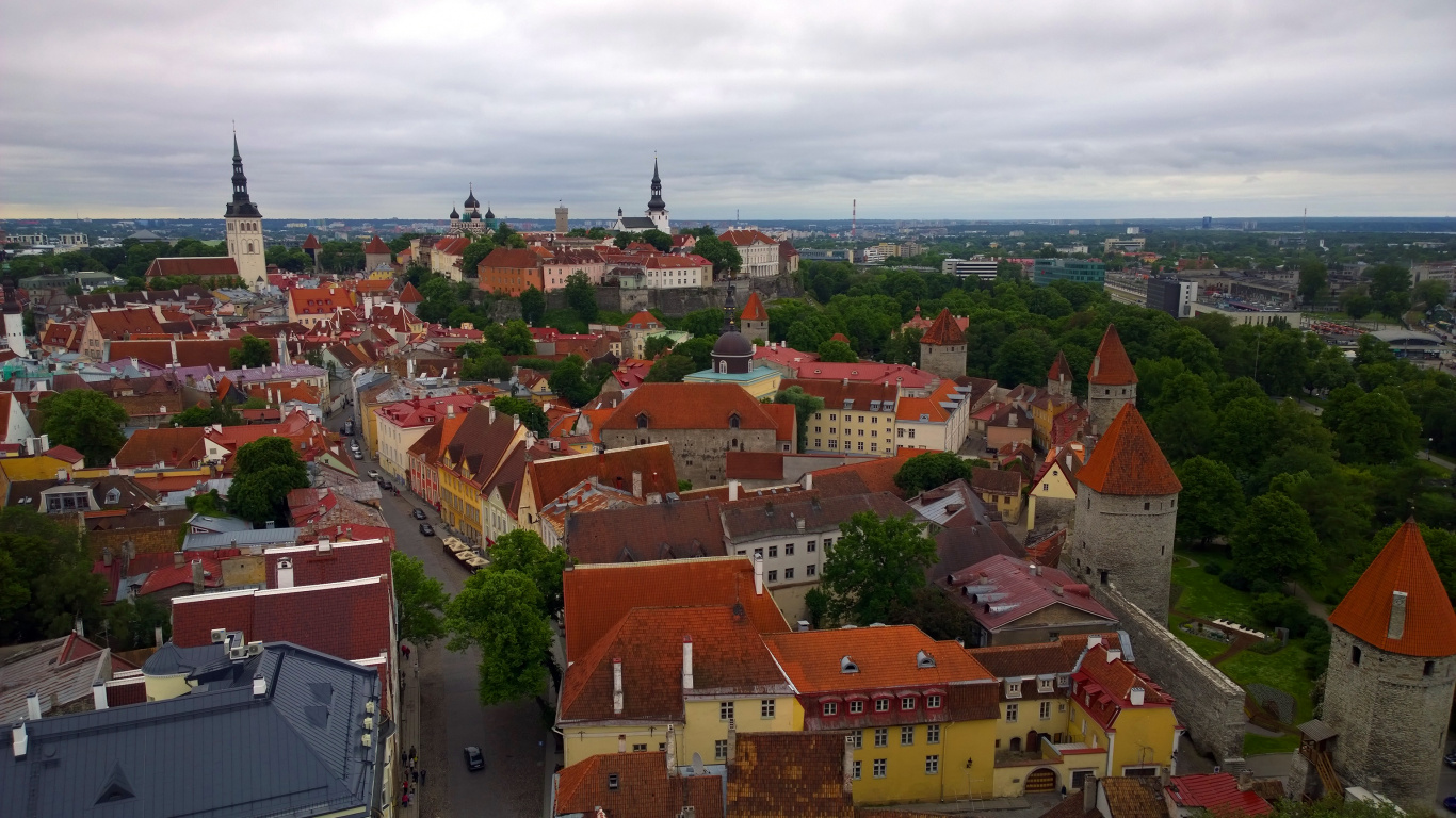 Aerial View of City Buildings During Daytime. Wallpaper in 1366x768 Resolution