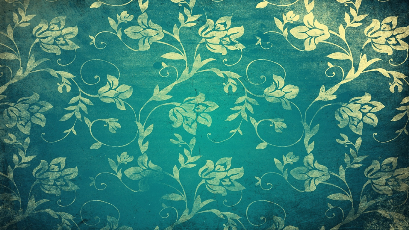 Blue and White Floral Textile. Wallpaper in 1366x768 Resolution