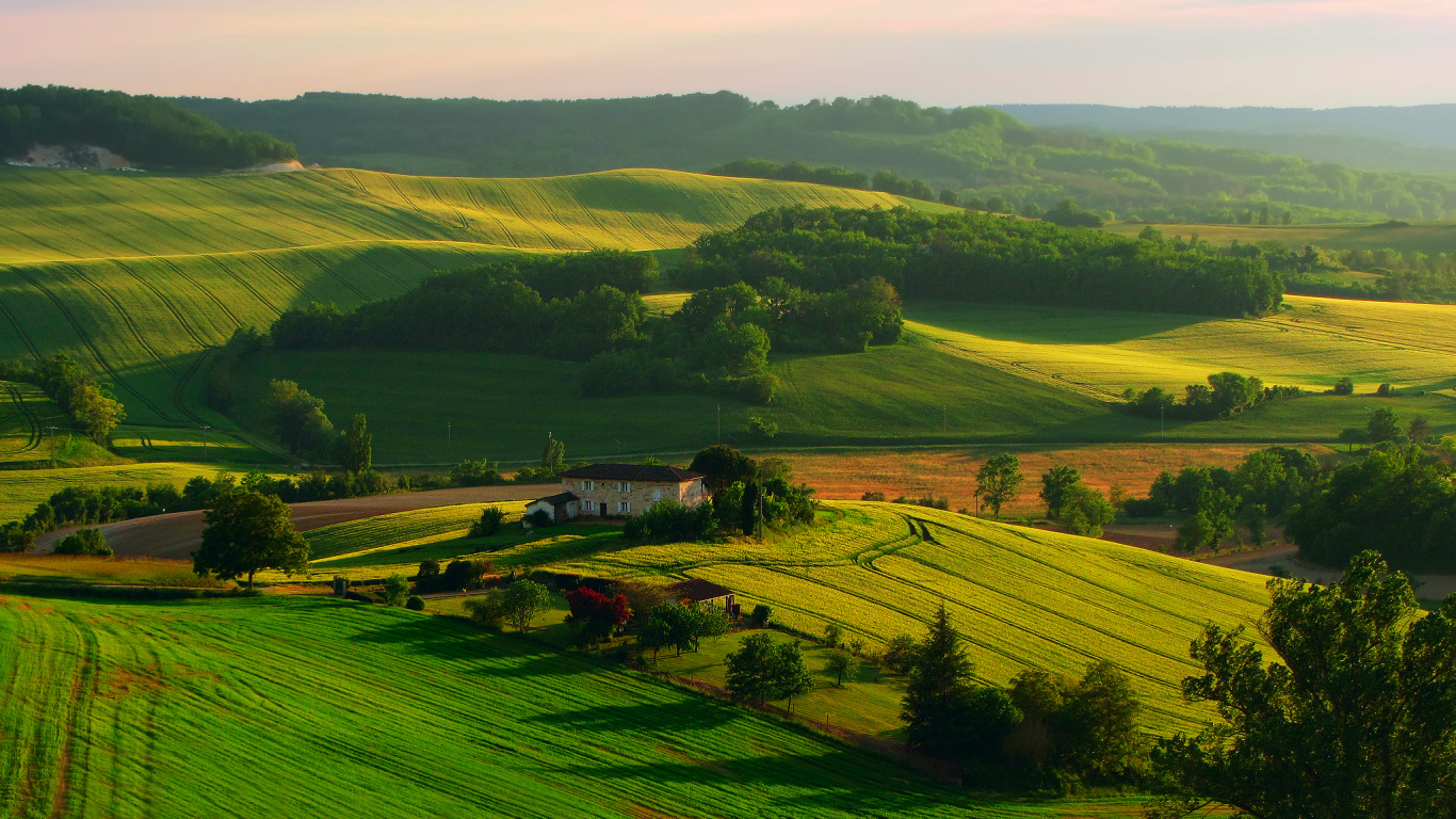 Green Grass Field Under White Clouds During Daytime. Wallpaper in 1366x768 Resolution
