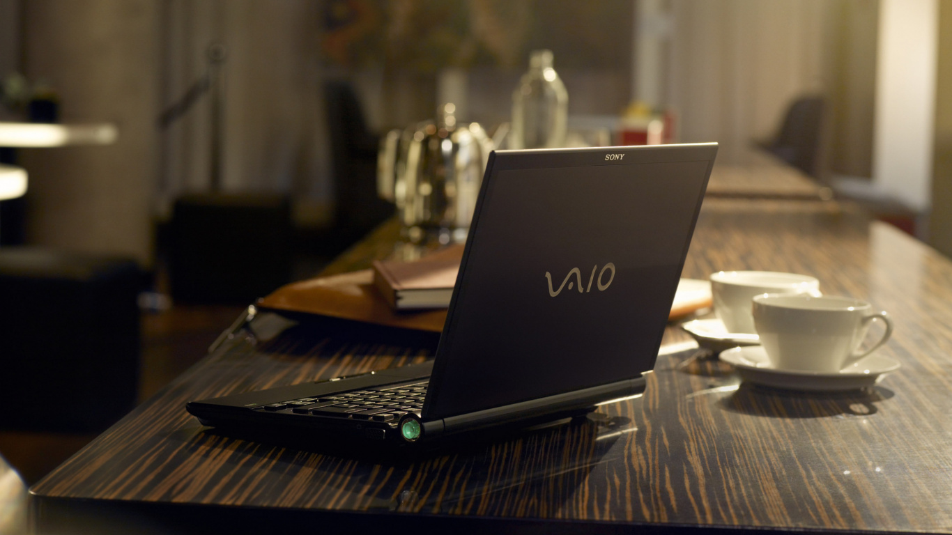 Vaio, Tabla, Vajilla, Cristalería, Netbook. Wallpaper in 1366x768 Resolution