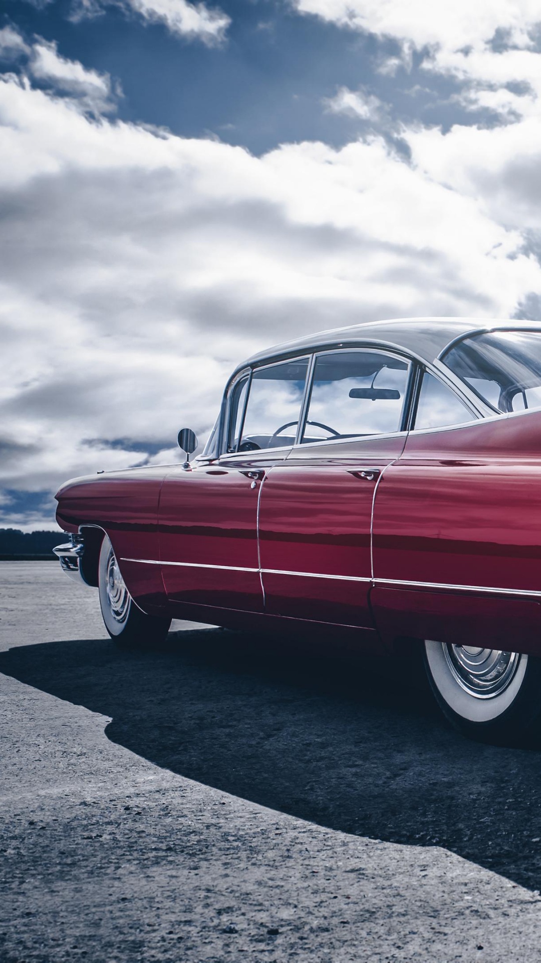 Red Mercedes Benz Coupe on Gray Asphalt Road Under Blue and White Sunny Cloudy Sky During. Wallpaper in 1080x1920 Resolution