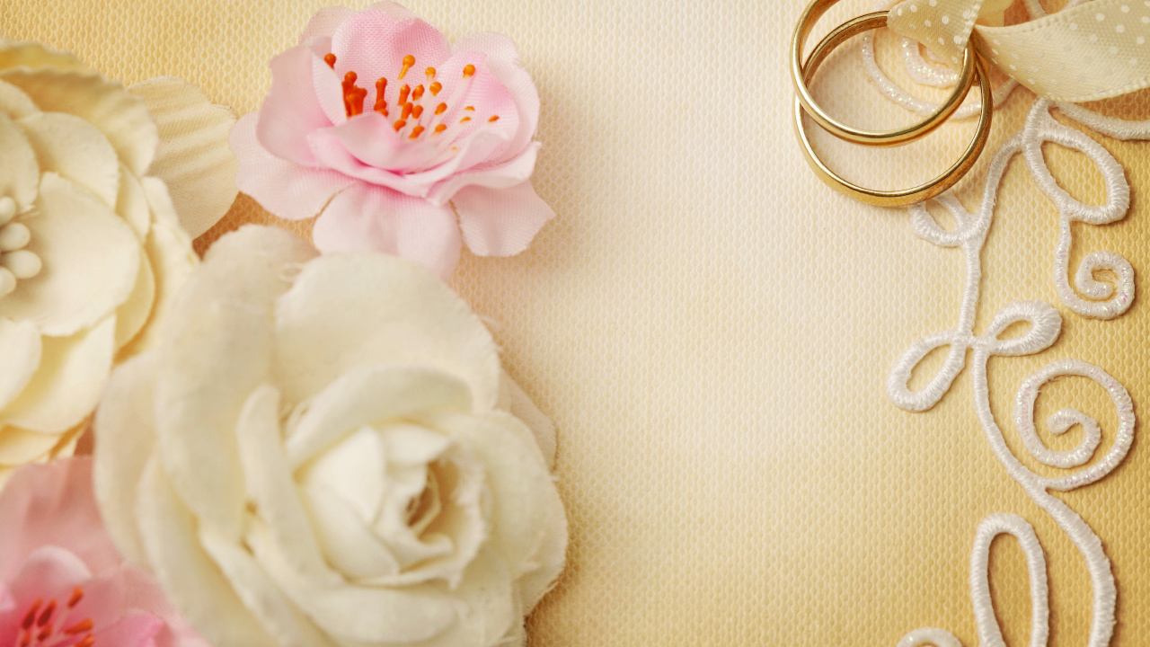 Flower, Wedding Ring, Ring, Wedding, Pink. Wallpaper in 1280x720 Resolution