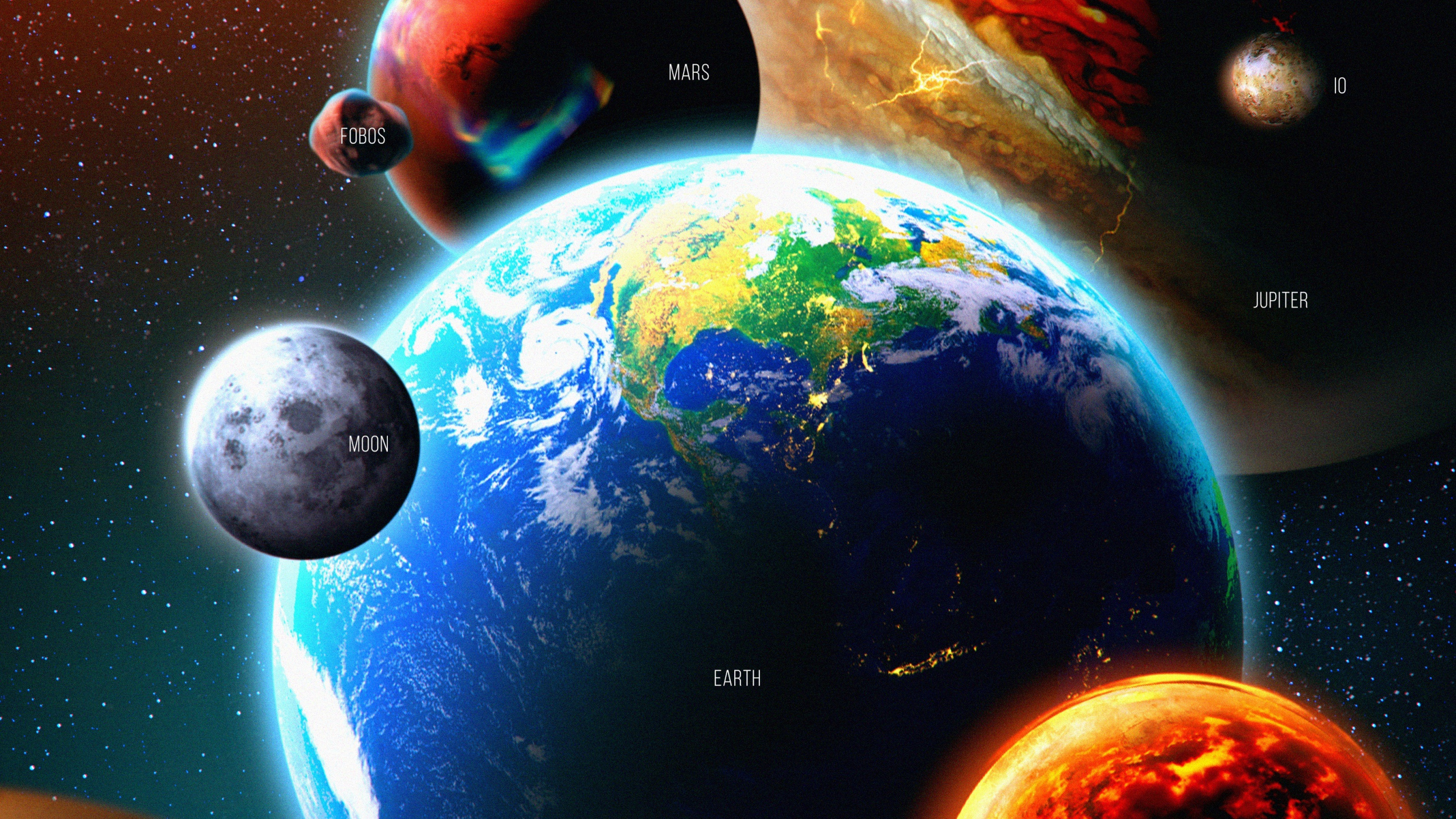 Solar System, Planet, Earth, Sun, Atmosphere. Wallpaper in 2560x1440 Resolution