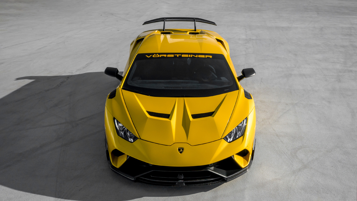 Lamborghini Aventador Amarillo y Negro. Wallpaper in 1366x768 Resolution