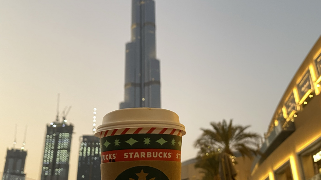 Dubai, Burj Khalifa, Landmark, Logo, Tower. Wallpaper in 1366x768 Resolution