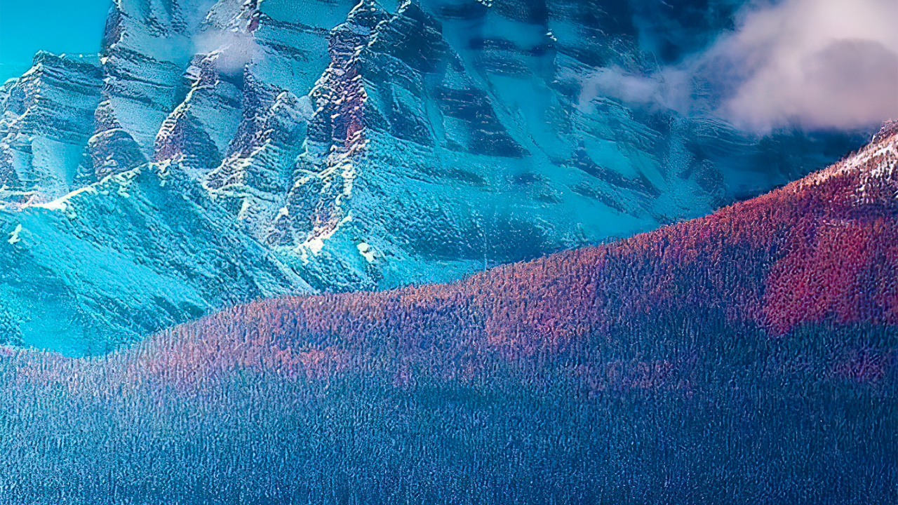 Wunderschöne Majestätische Berge, Kanadische Rockies, Grand Teton, Bergkette, Mühlensee. Wallpaper in 1280x720 Resolution