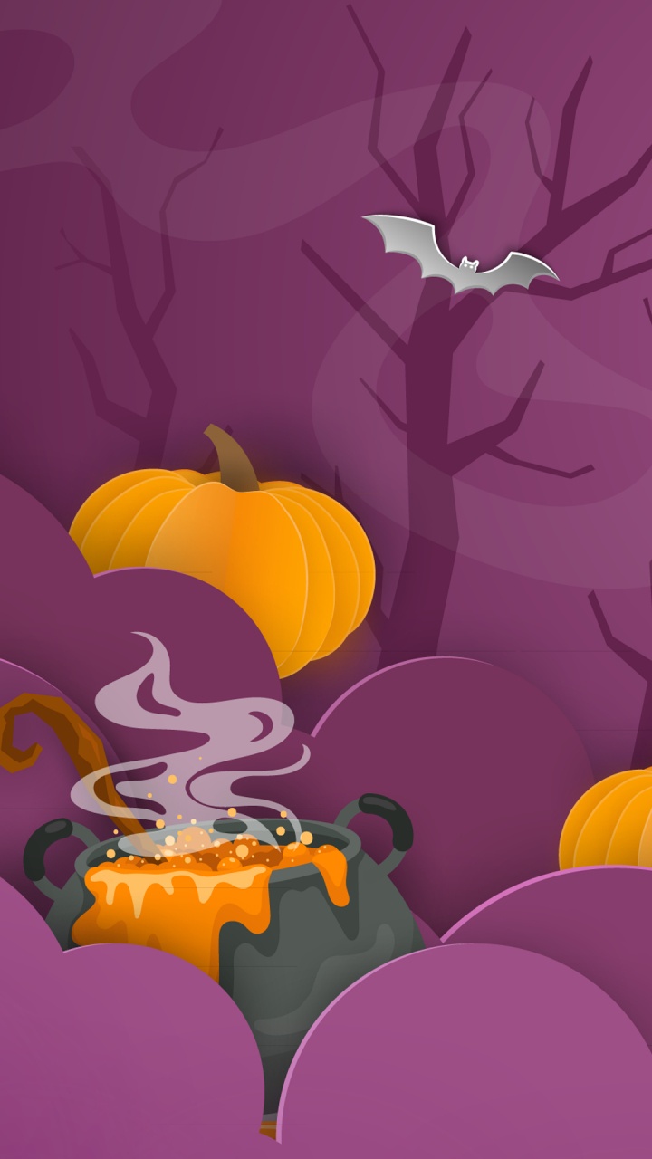 Halloween, Pumpkin, Halloween Card, Vector Graphics, Graphics. Wallpaper in 720x1280 Resolution