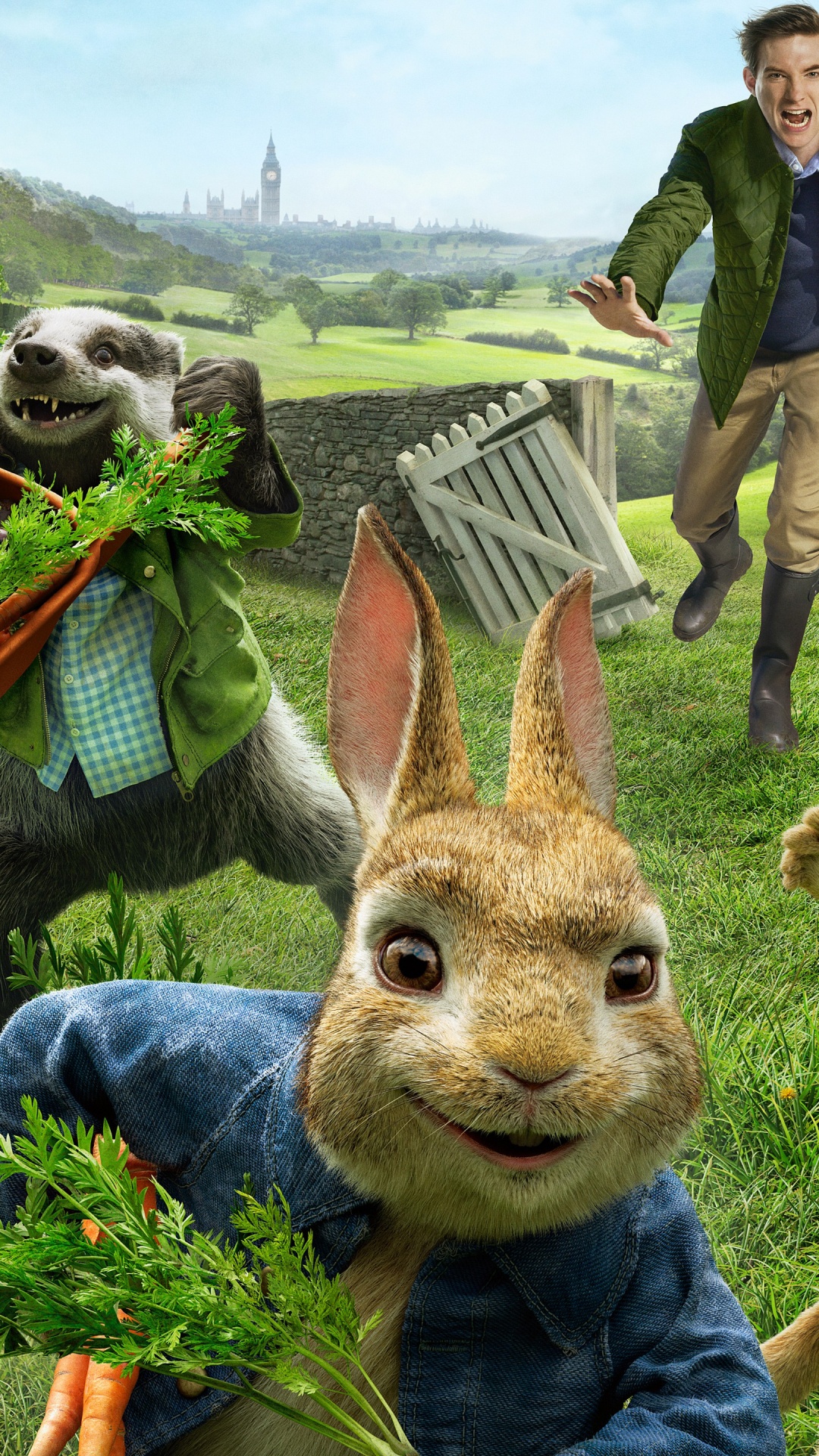 Peter Rabbit, Will Gluck, Die Geschichte Von Peter Rabbit, Thomas Mcgregor, Kinderfilm. Wallpaper in 1080x1920 Resolution