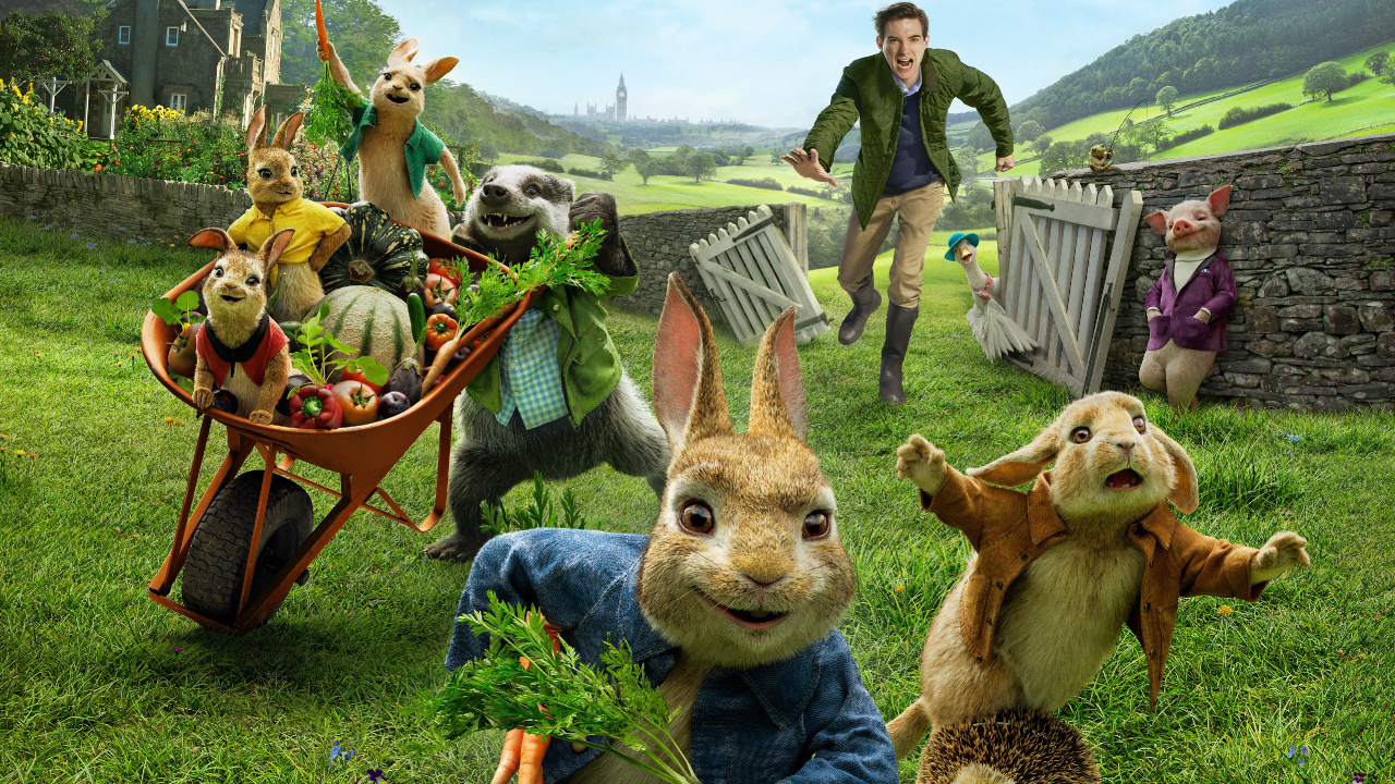 Peter Rabbit, Will Gluck, The Tale of Peter Rabbit, Thomas Mcgregor, Childrens Film. Wallpaper in 1280x720 Resolution