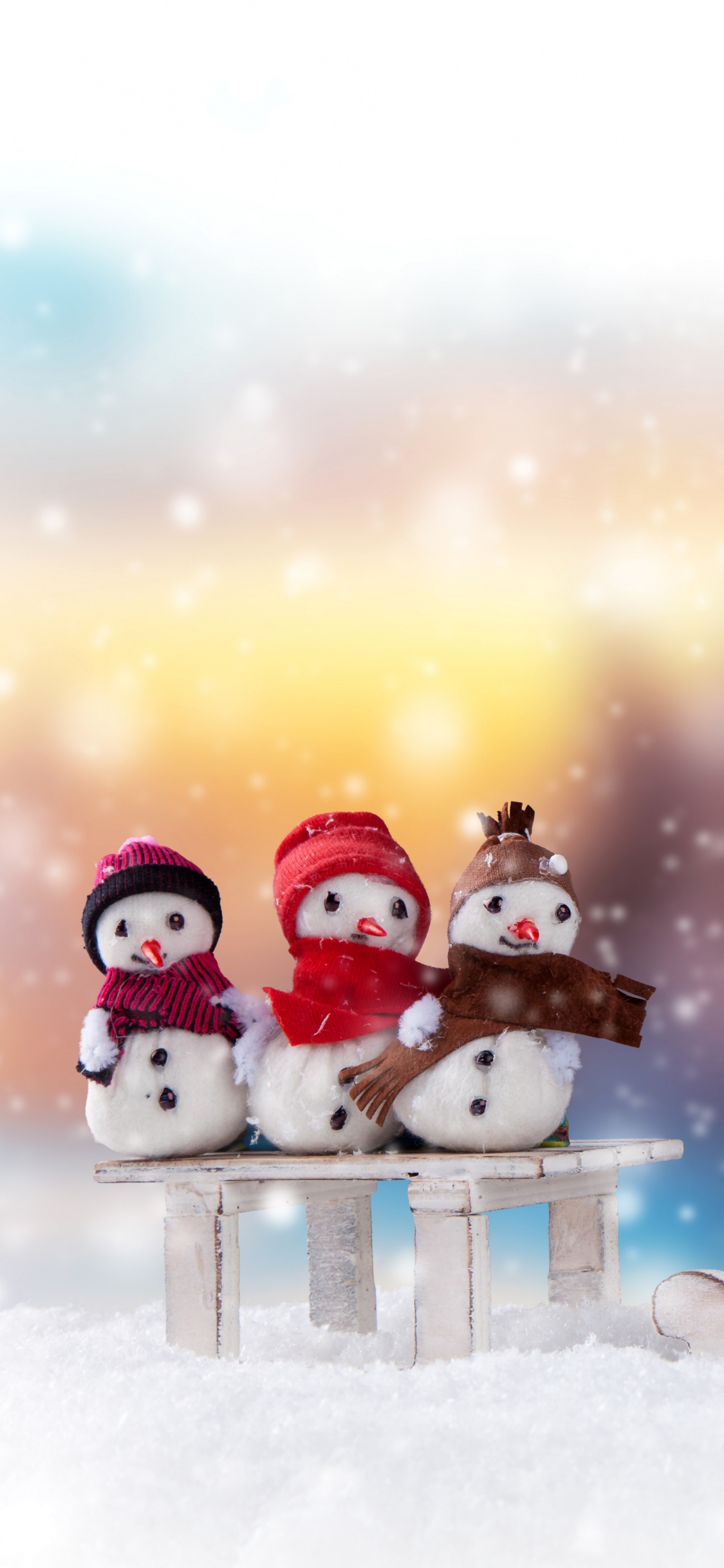 Weihnachten, Schneemann, Winter, Schnee, Einfrieren. Wallpaper in 1125x2436 Resolution
