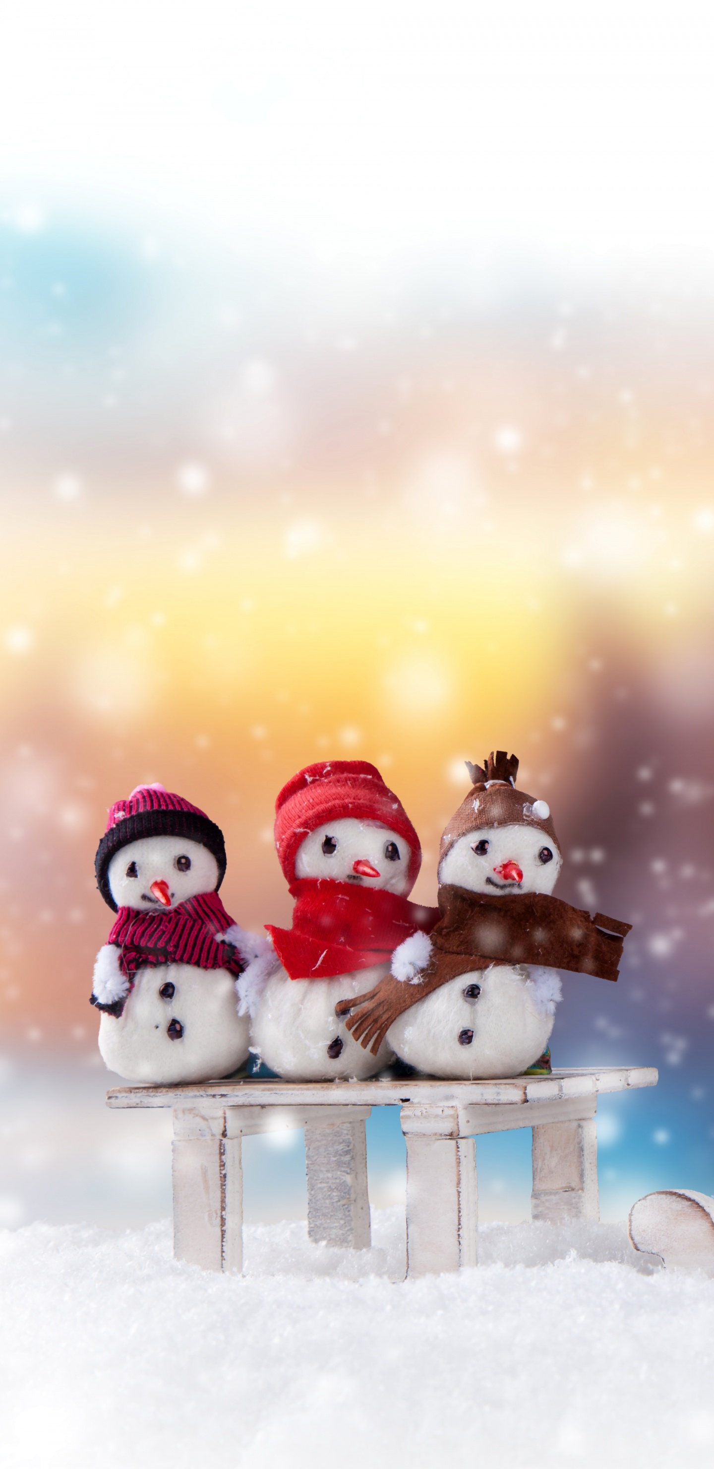 Christmas Day, Snowman, Winter, Snow, Freezing. Wallpaper in 1440x2960 Resolution