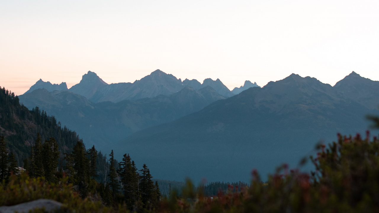 Mountain Range, Mountainous Landforms, Ridge, Mount Baker, Leaf. Wallpaper in 1280x720 Resolution