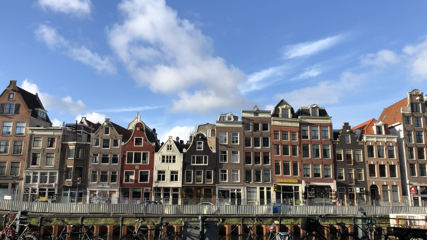 Ámsterdam, Inmueble, Agua, Neumático de Bicicleta, Cuadro de la Bicicleta. Wallpaper in 1366x768 Resolution