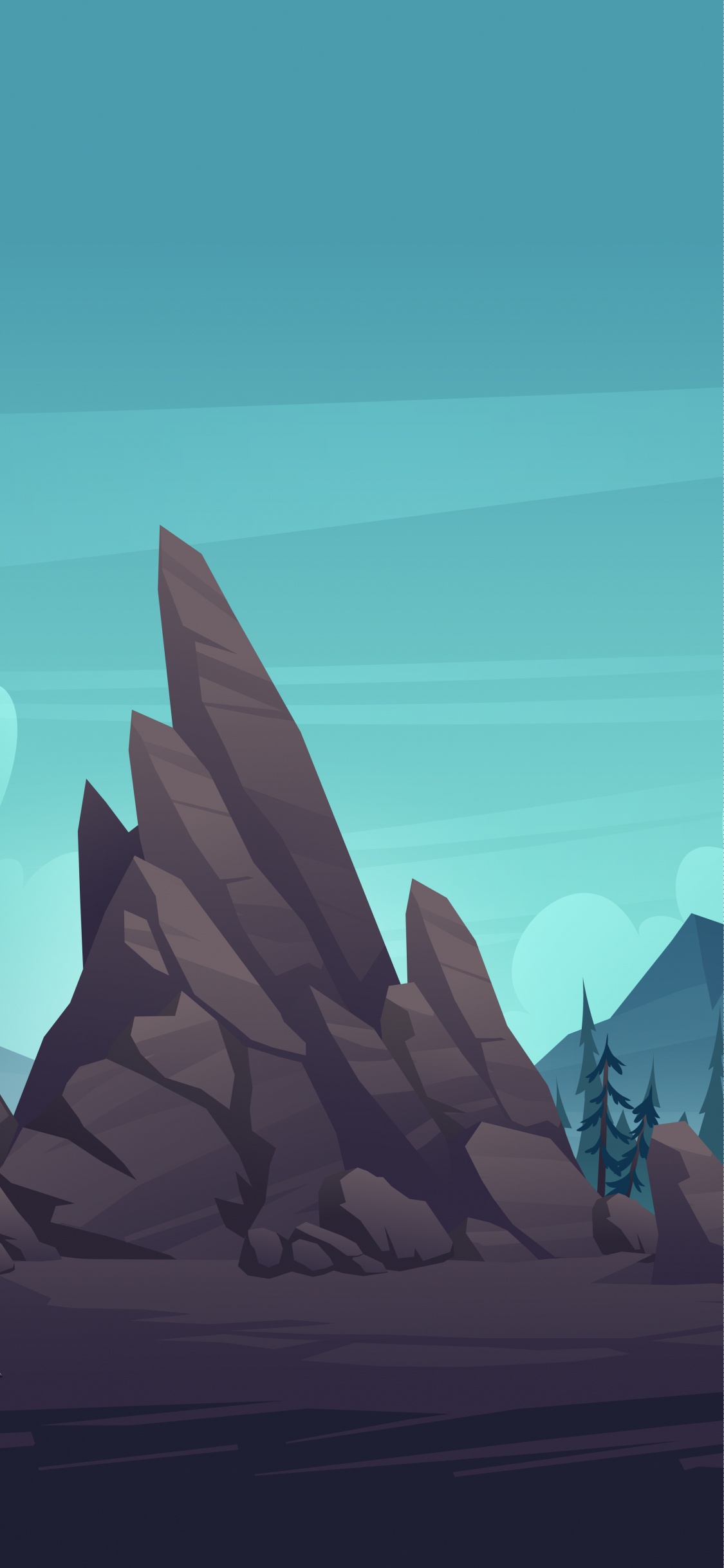 Ilustración, Dibujo, Gráficos Vectoriales, Montaña, Arte. Wallpaper in 1125x2436 Resolution