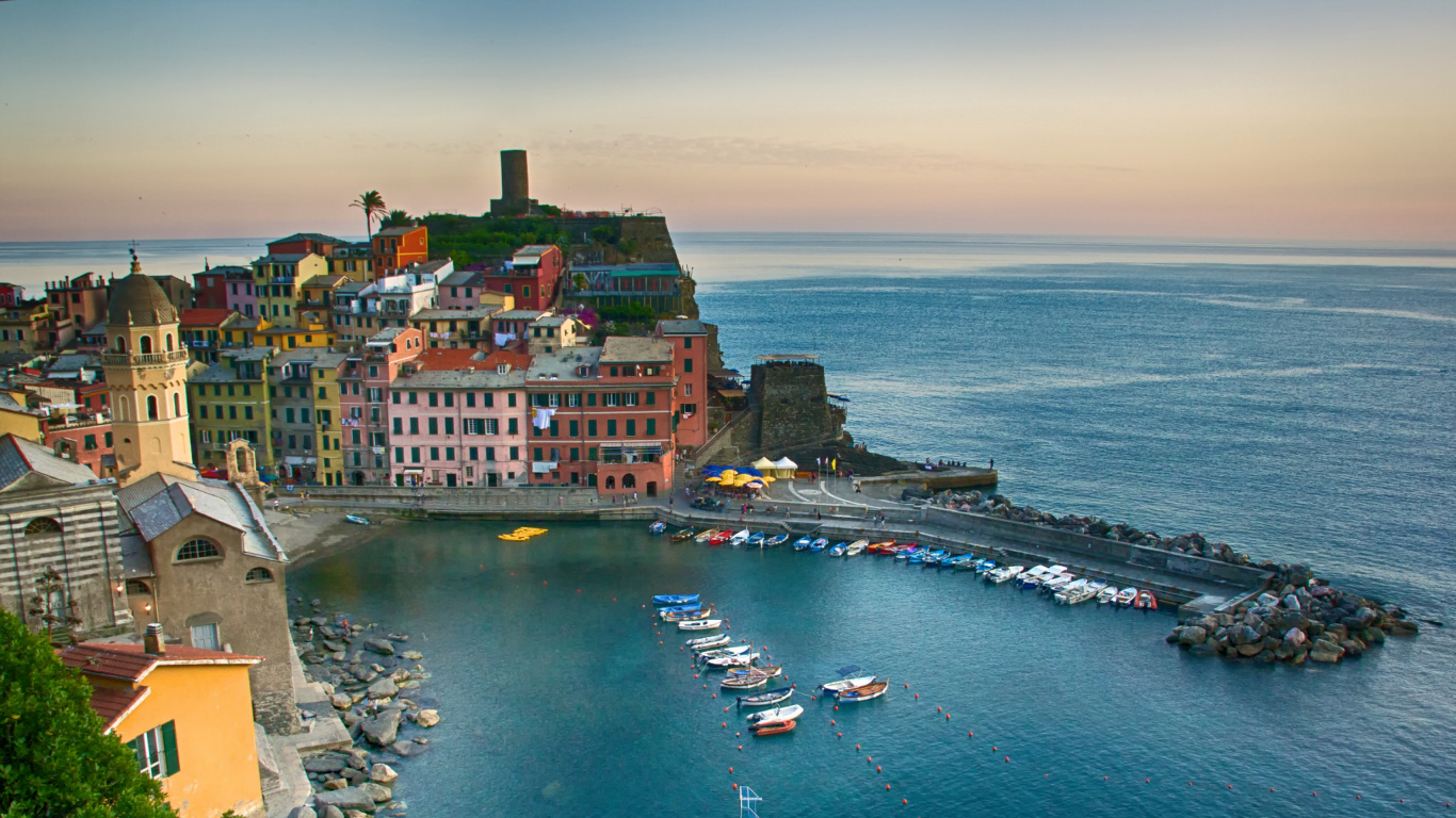 韦尔纳扎, 海岸, 大海, 旅游业, 海洋 壁纸 1366x768 允许