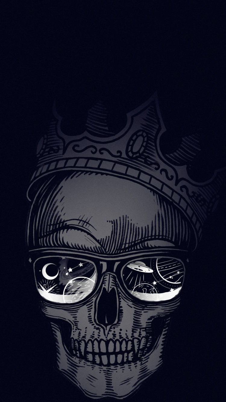 Cráneo, Ilustración, Cráneo de Arte, Dibujo, Artes Visuales. Wallpaper in 750x1334 Resolution